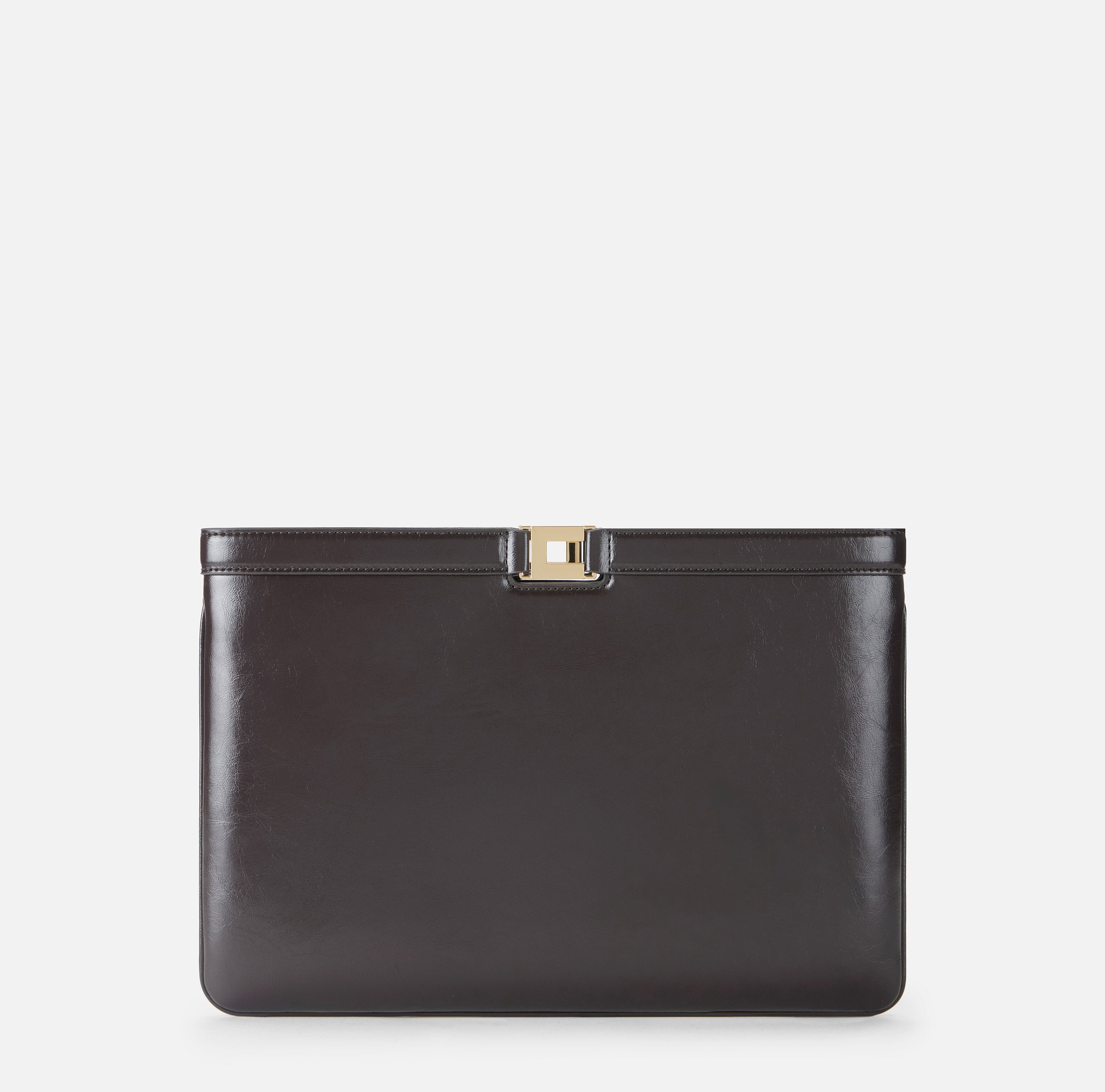 ELISABETTA FRANCHI Borsa Busta Ecopelle Naplak-Dark Chocolate