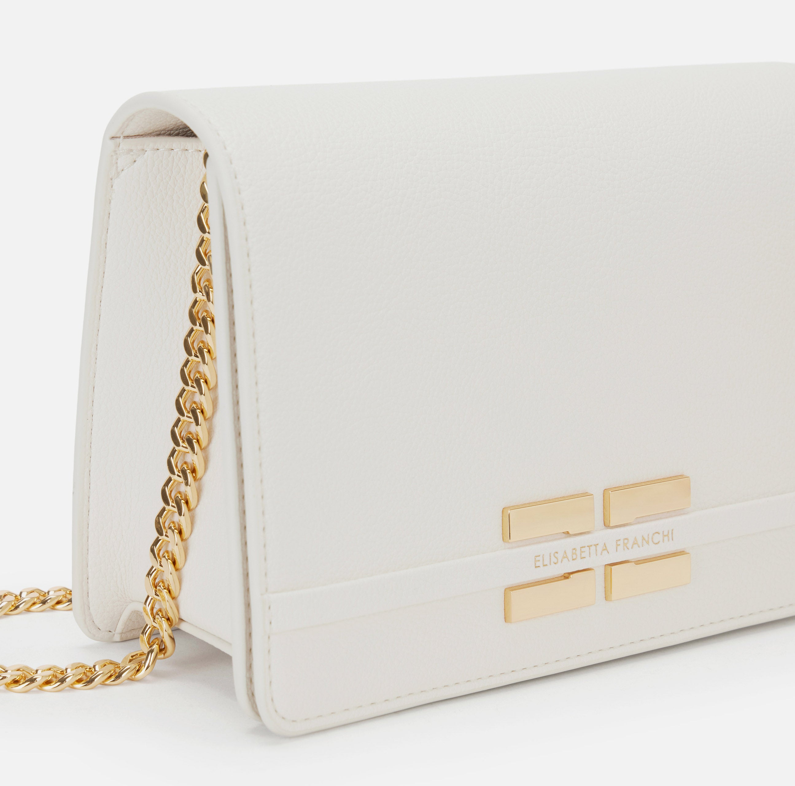 ELISABETTA FRANCHI Borsa Tracolla Catena Groumette Logo-Burro