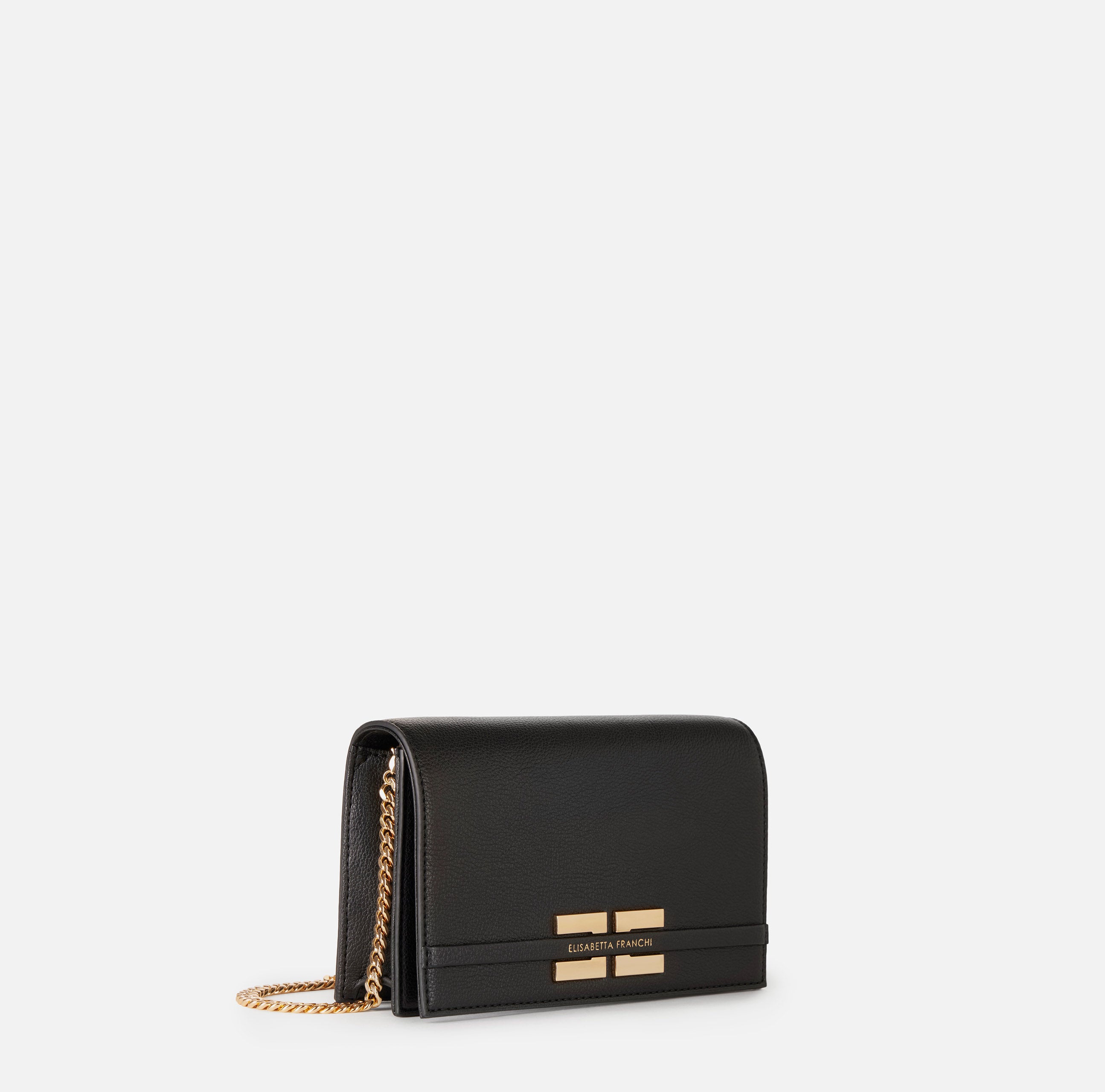 ELISABETTA FRANCHI Borsa Tracolla Mini Catena Groumette-Nero