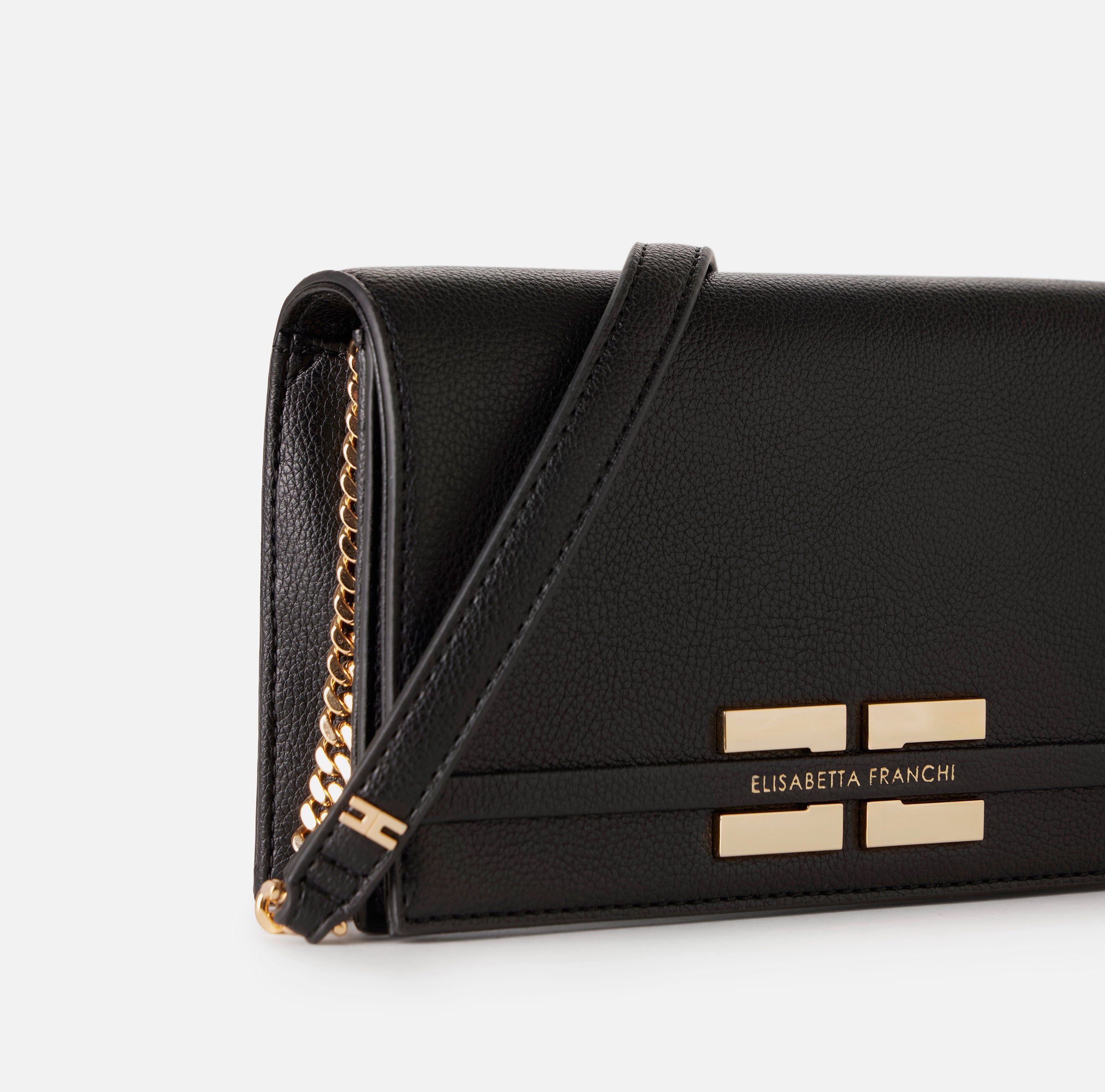 ELISABETTA FRANCHI Borsa Tracolla Mini Catena Groumette-Nero