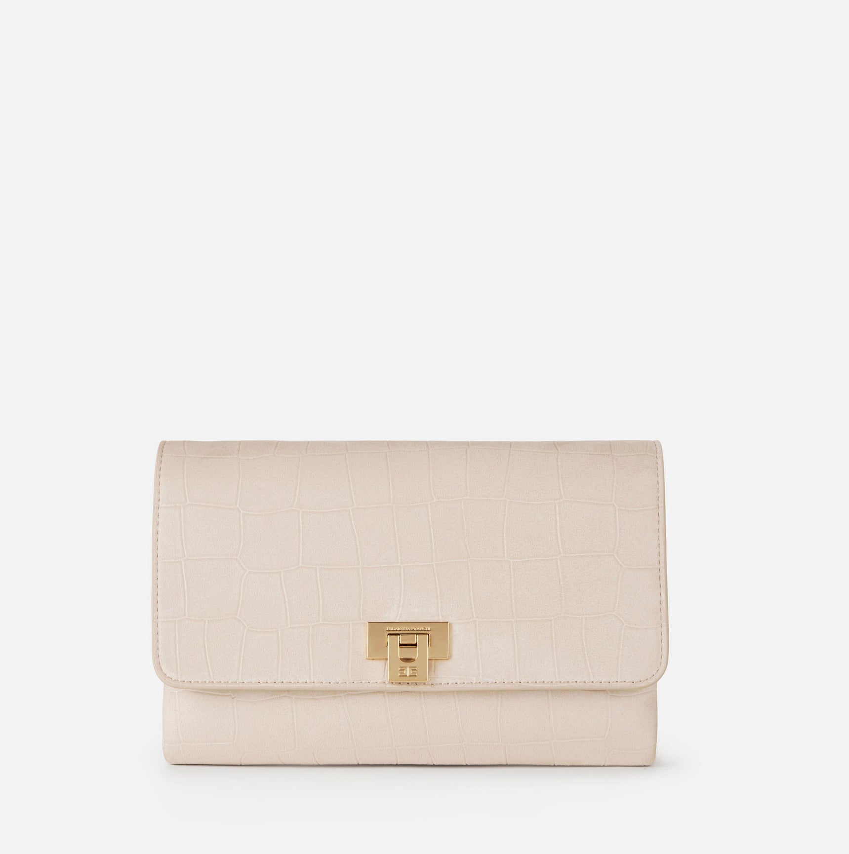 ELISABETTA FRANCHI Borsa Tracolla Ecosuede Coccodrillo-Vaniglia