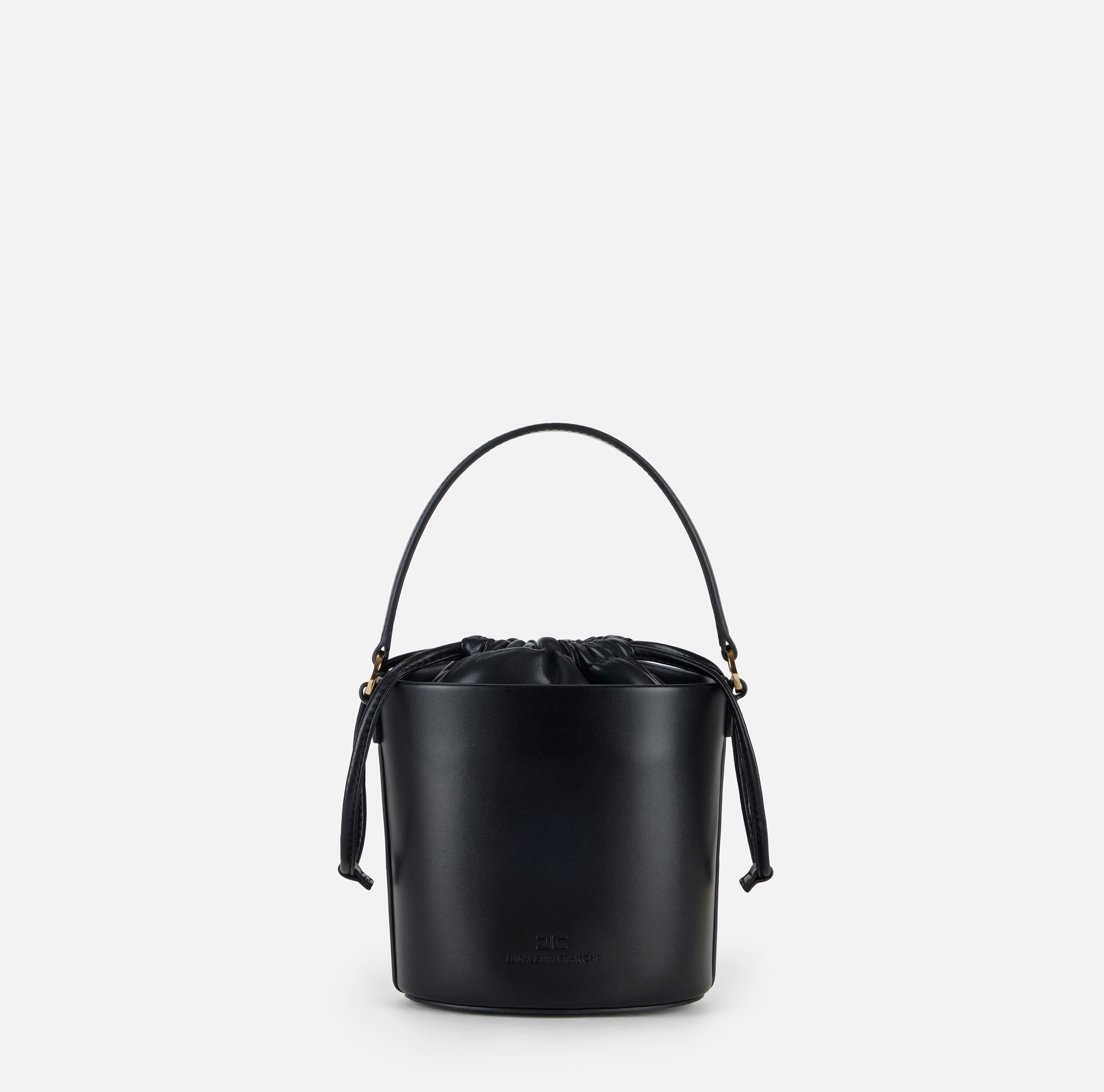 ELISABETTA FRANCHI Borsa Secchiello Ecopelle Logo-Nero