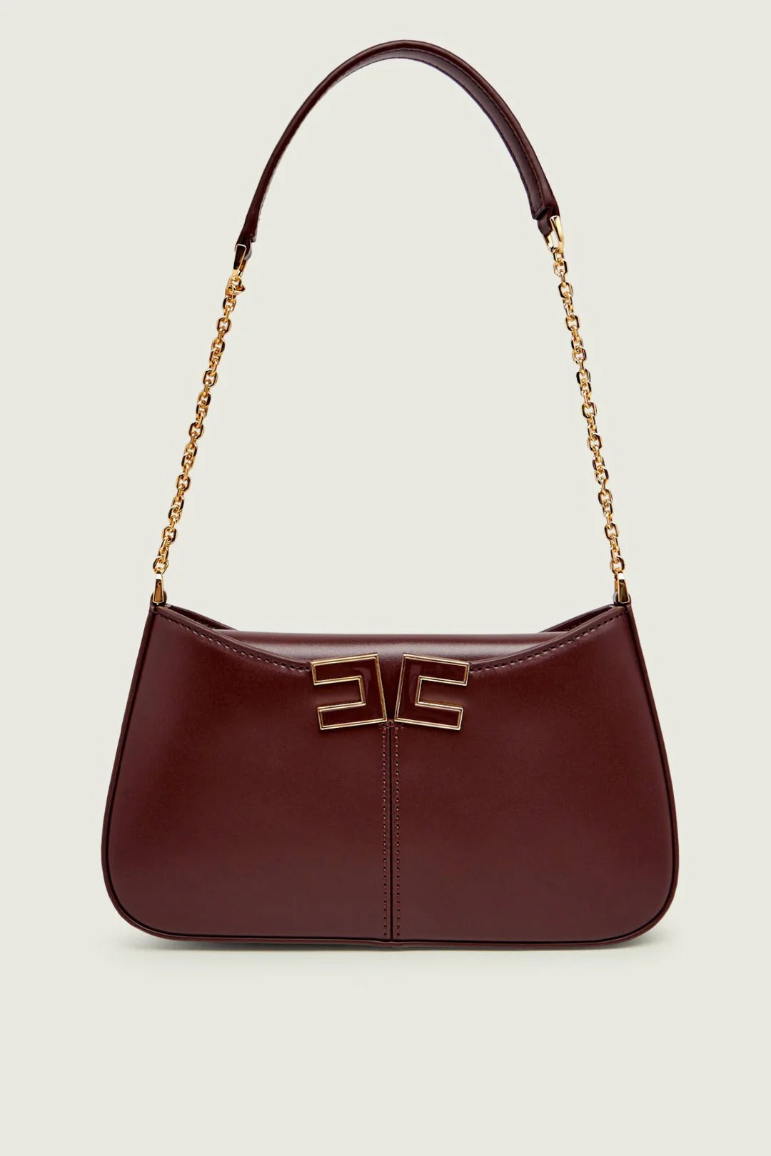 ELISABETTA FRANCHI Borsa a Spalla Ecopelle Logo-Cacao