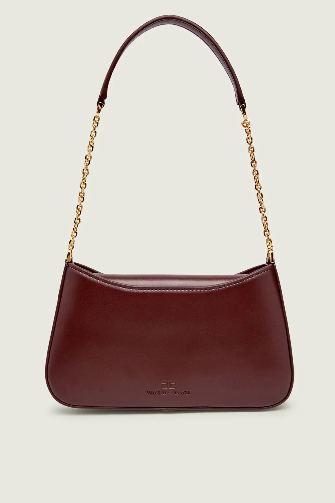 ELISABETTA FRANCHI Borsa a Spalla Ecopelle Logo-Cacao