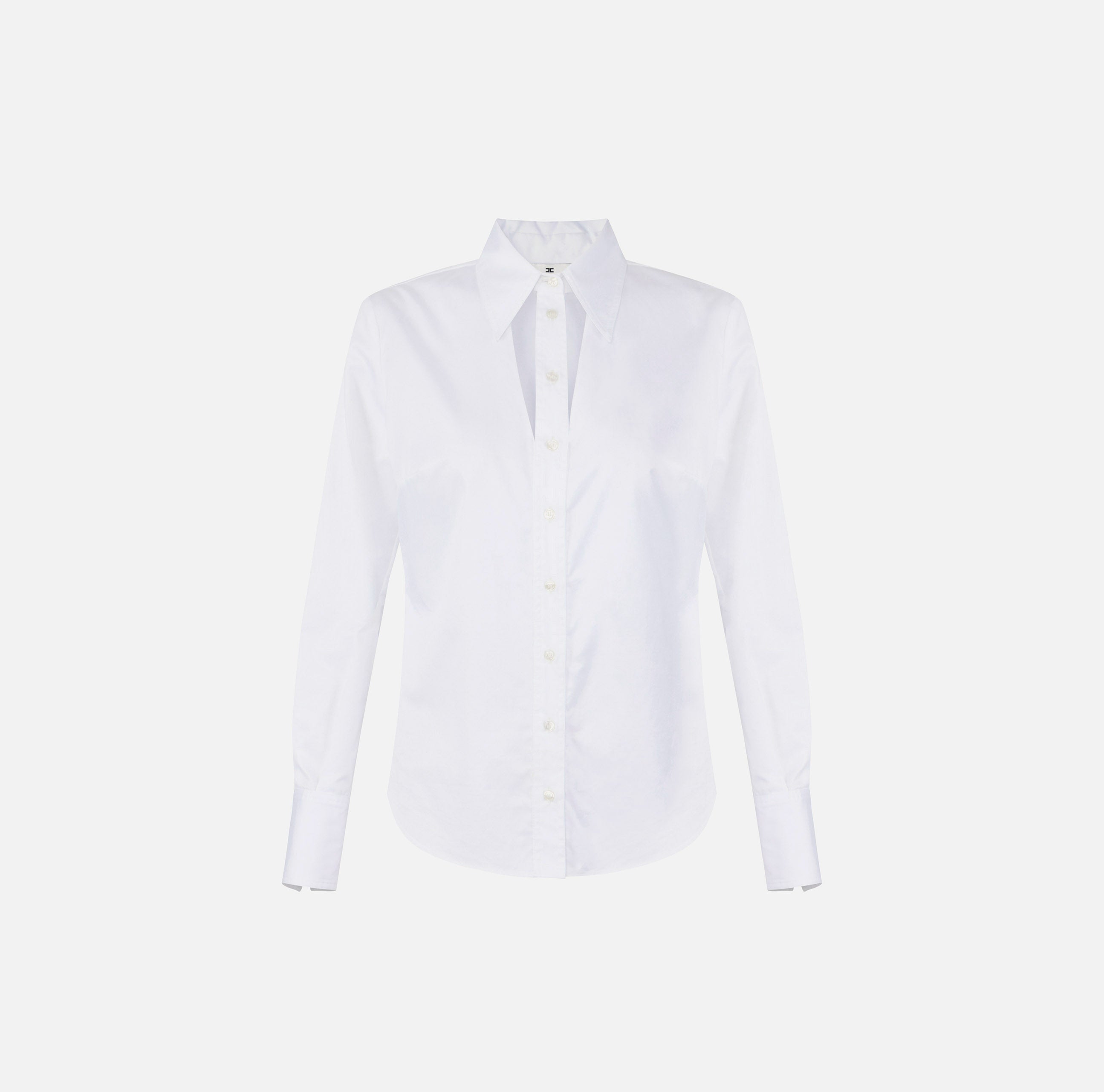 ELISABETTA FRANCHI Camicia Cotone Cut-Out-Bianco