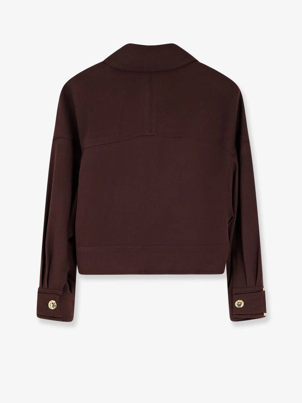 ELISABETTA FRANCHI Giubbino Gabardina Bottoni-Cacao