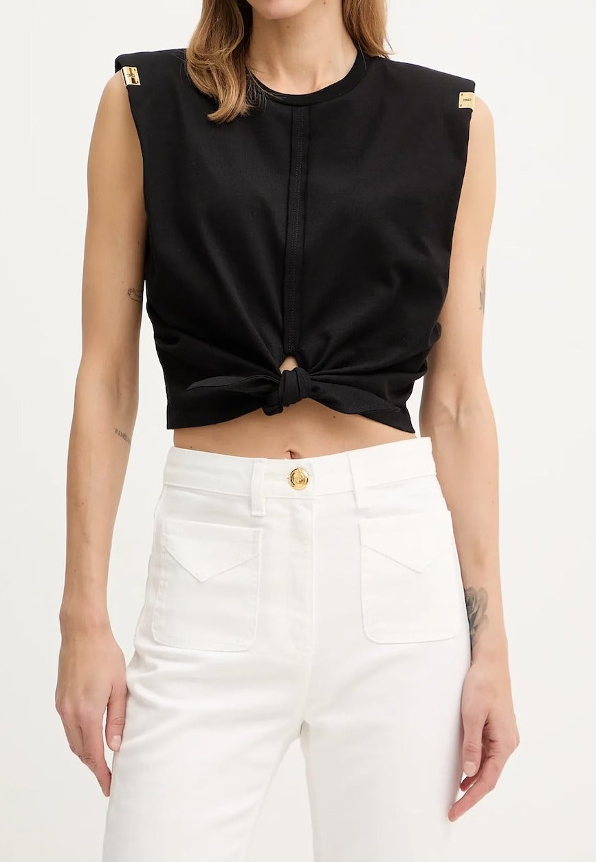 ELISABETTA FRANCHI Maglia Jersey Nodo-Nero