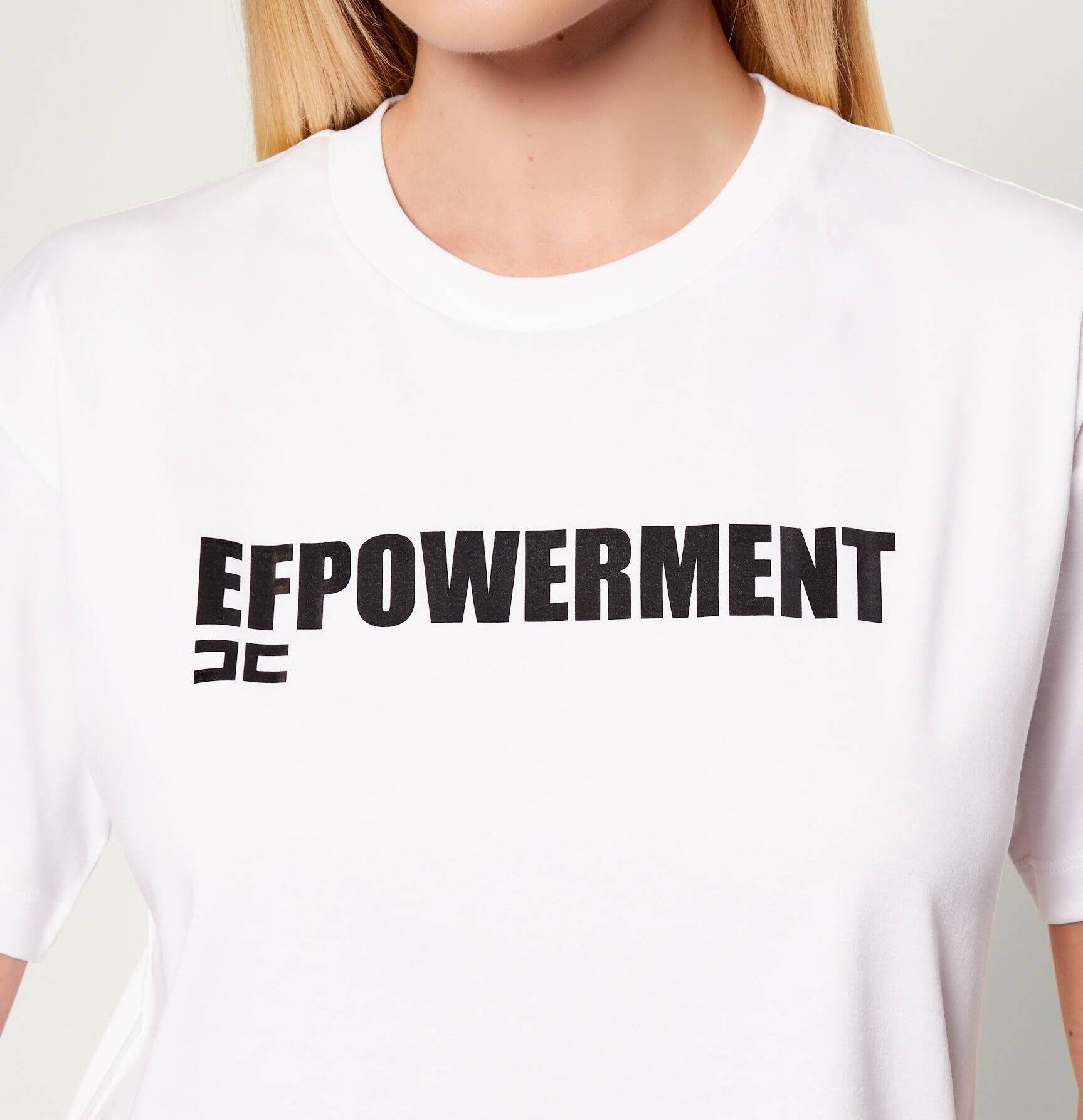 ELISABETTA FRANCHI T-Shirt Jersey Coulisse-Gesso