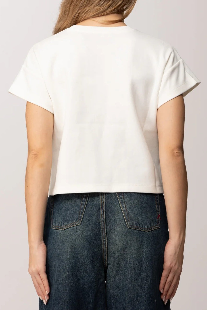 ELISABETTA FRANCHI T-Shirt Jersey Stampa 3d-Gesso