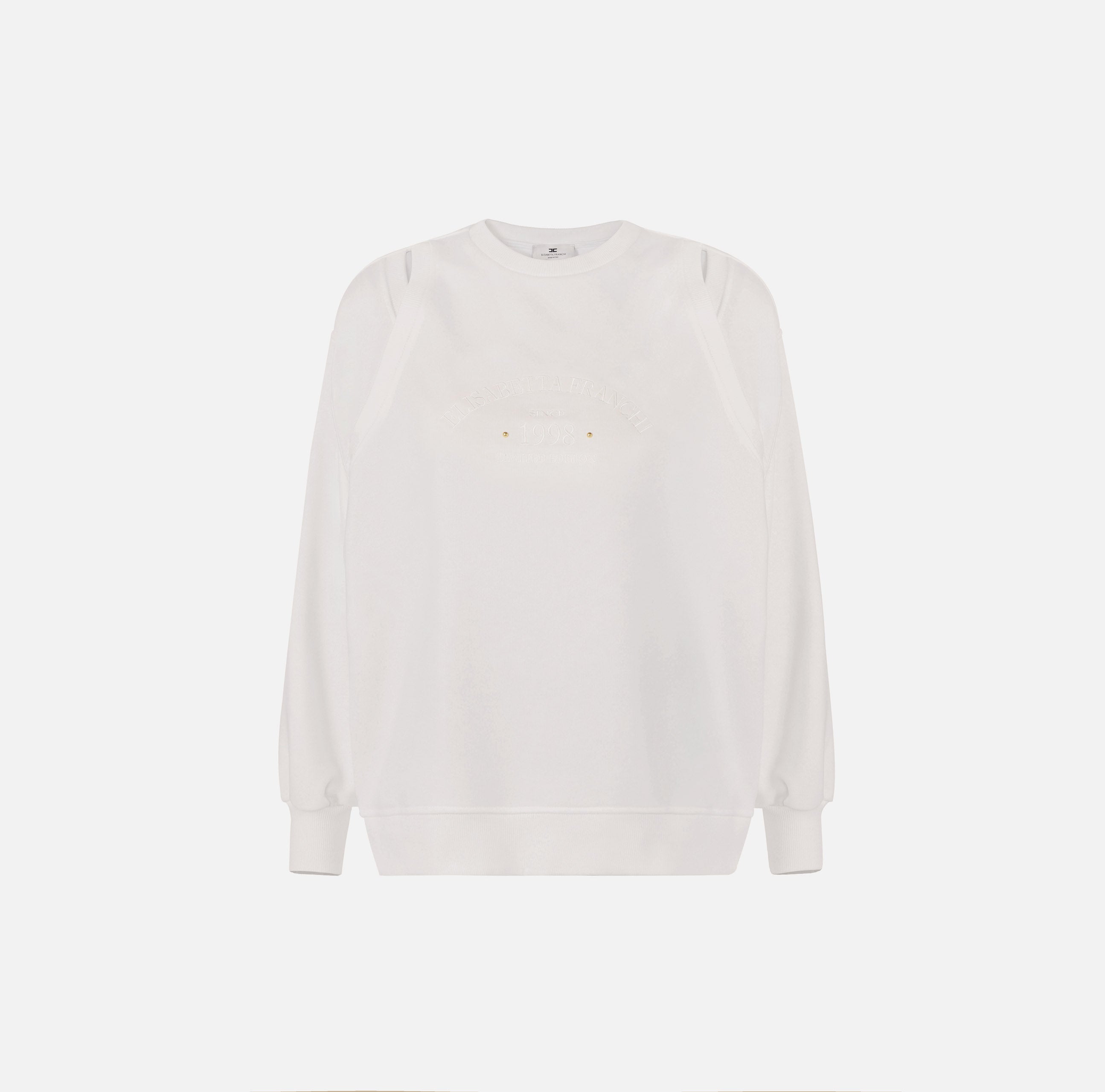 ELISABETTA FRANCHI Felpa Jersey Cut-Out-Avorio