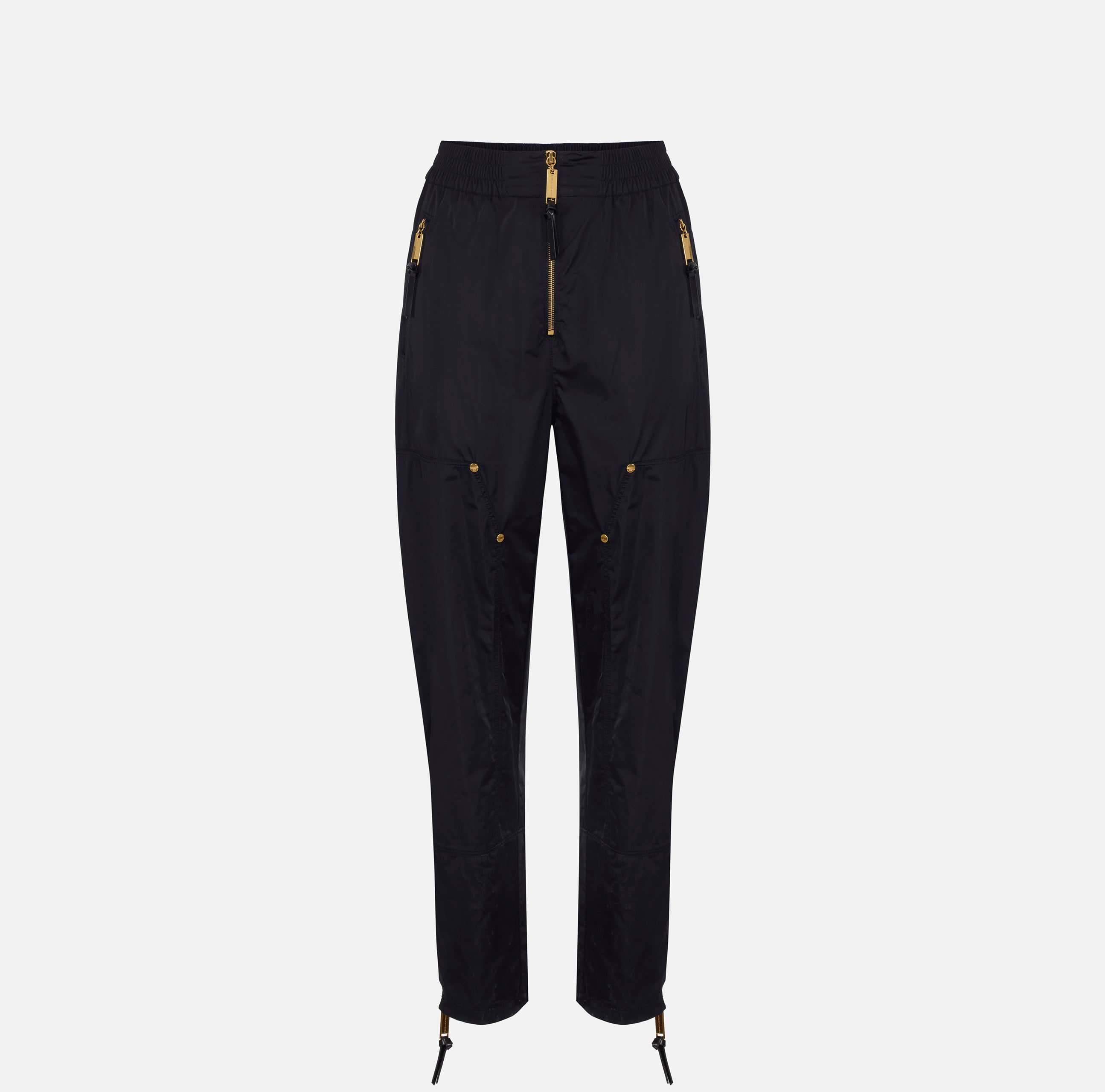 ELISABETTA FRANCHI Pantalone Tessuto Vela Zip-Nero