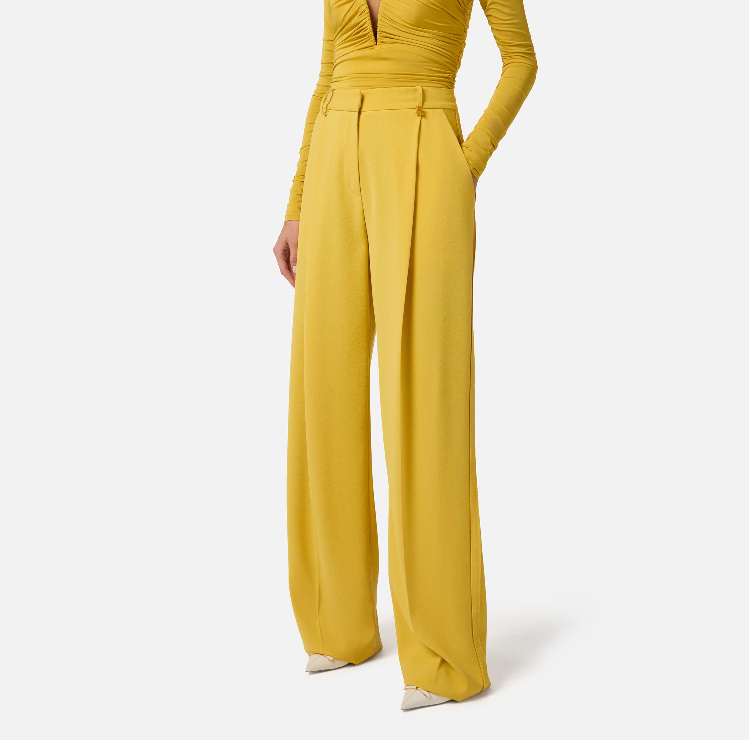 ELISABETTA FRANCHI Pantalone crêpe Charm Logo-Sun