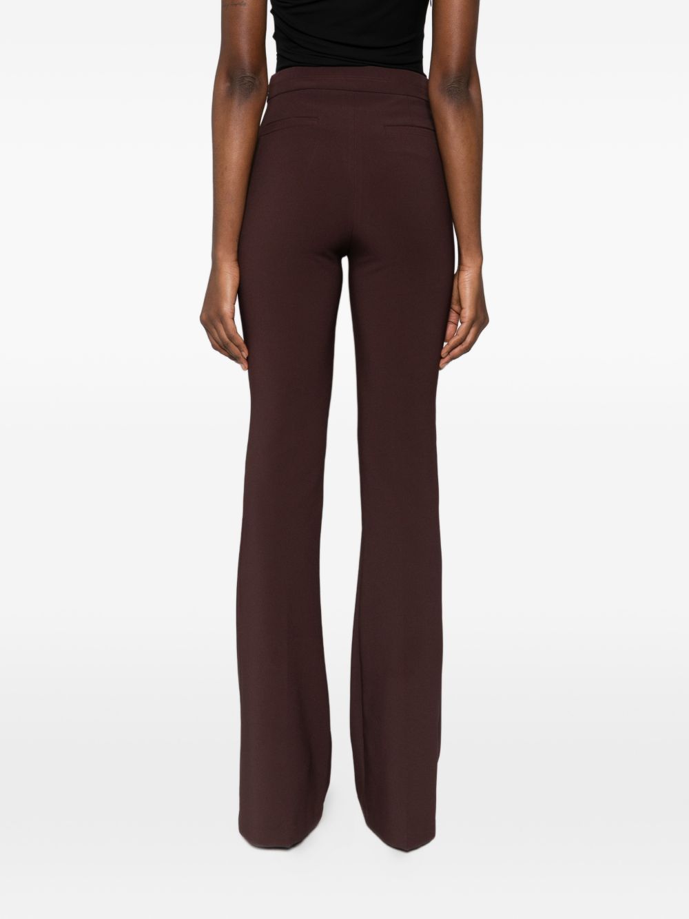 ELISABETTA FRANCHI Pantalone Zampa crêpe Charm Logo-Cacao