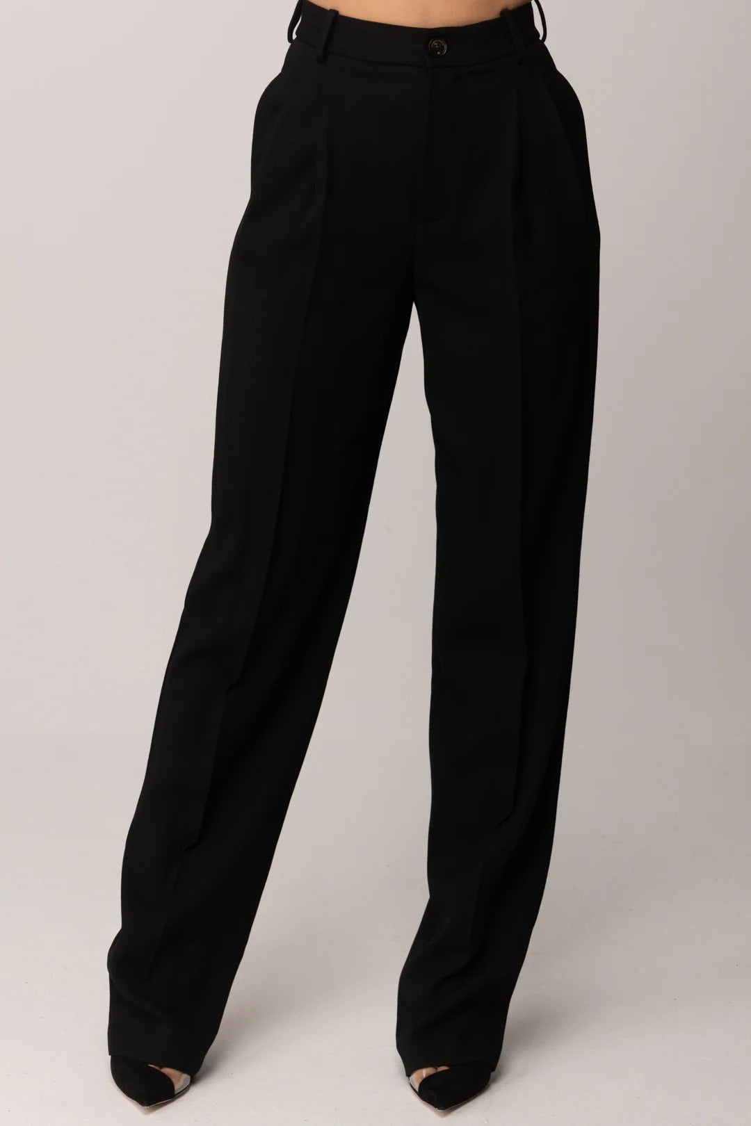 ELISABETTA FRANCHI Pantalone Dritto Gabardina Pinces-Nero