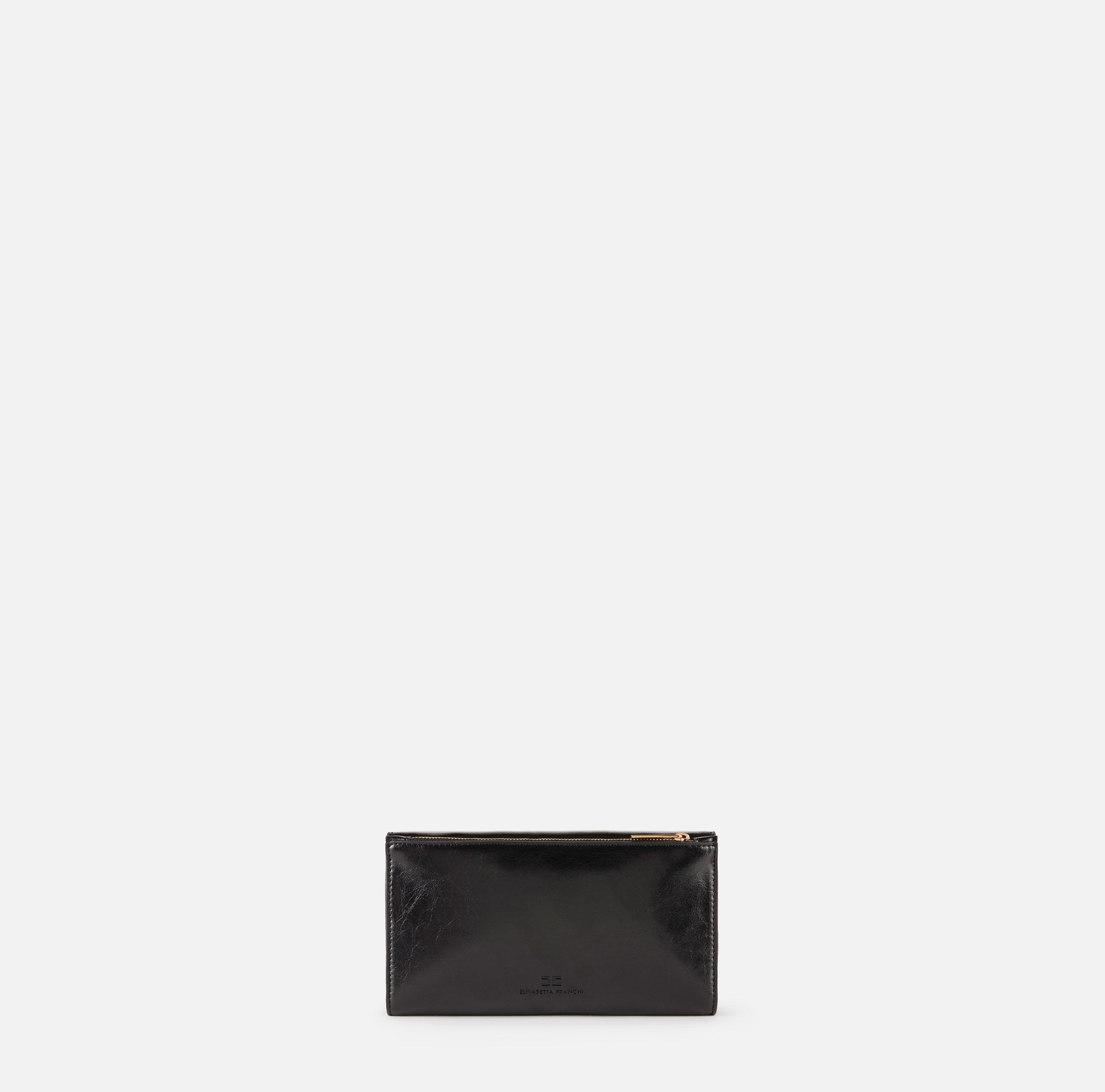 ELISABETTA FRANCHI Portafoglio Pochette Logo-Nero