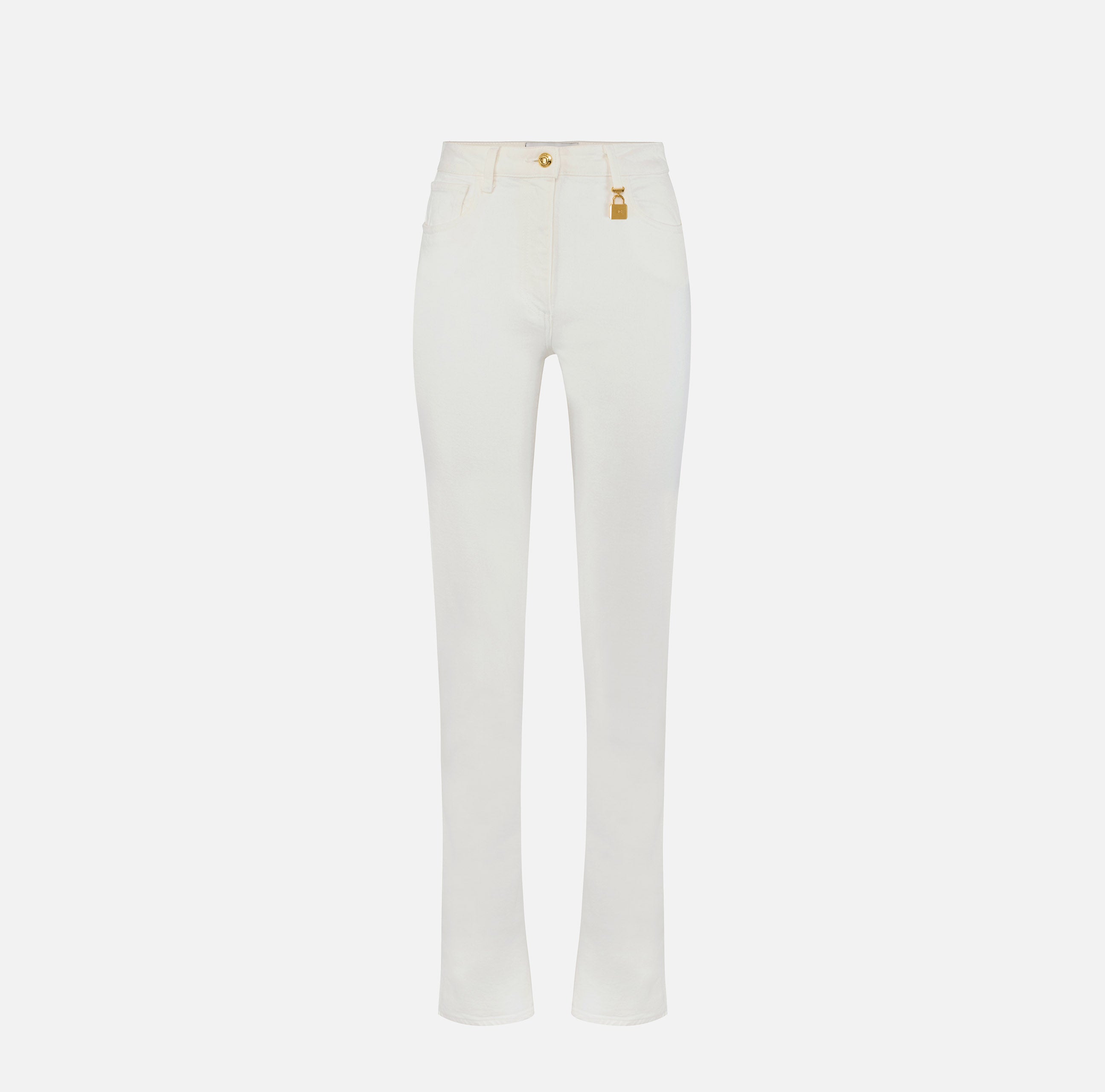 ELISABETTA FRANCHI Jeans Skinny Lucchetto Logo-Avorio
