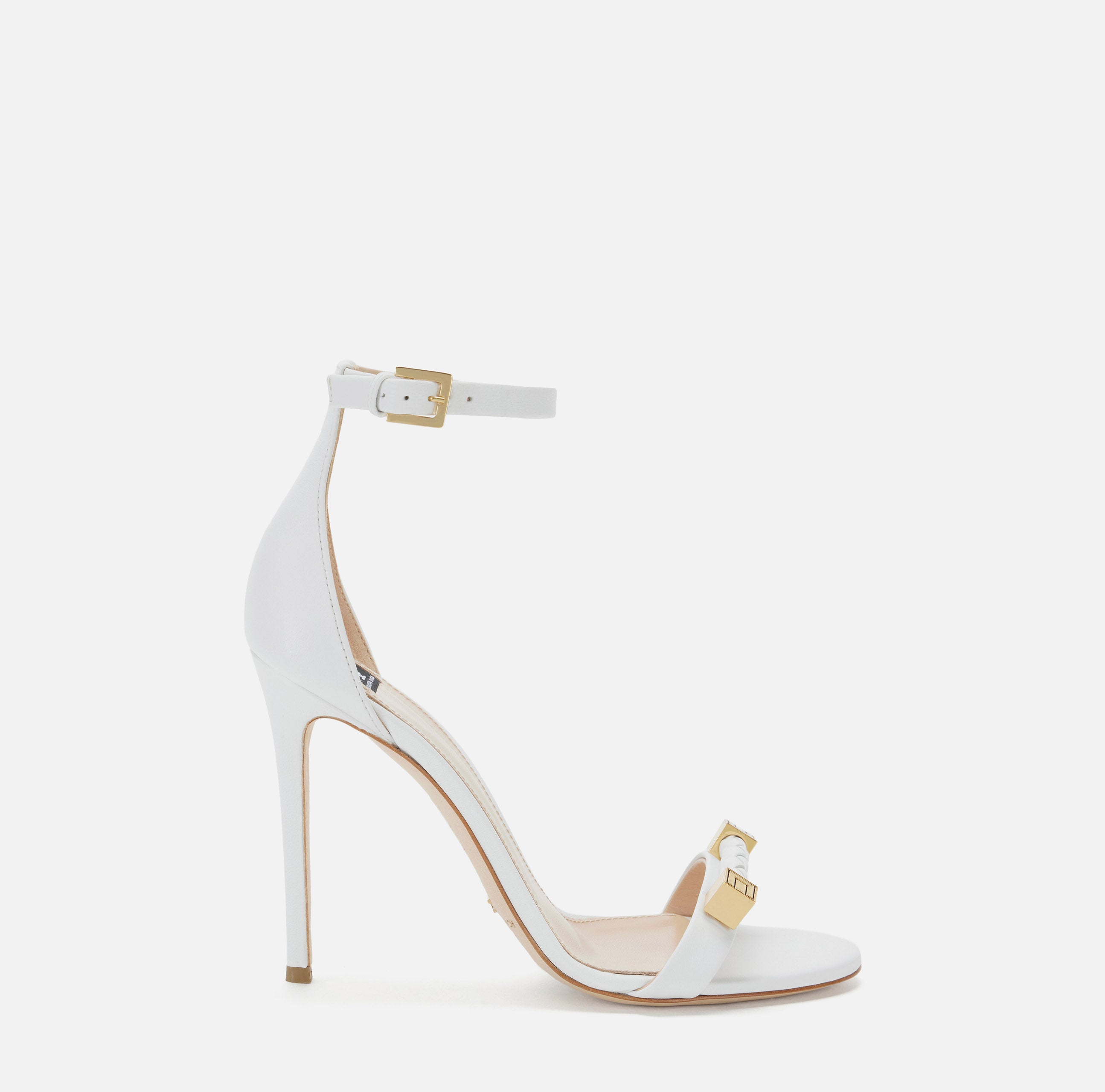 ELISABETTA FRANCHI Sandalo Pelle Logo-Avorio