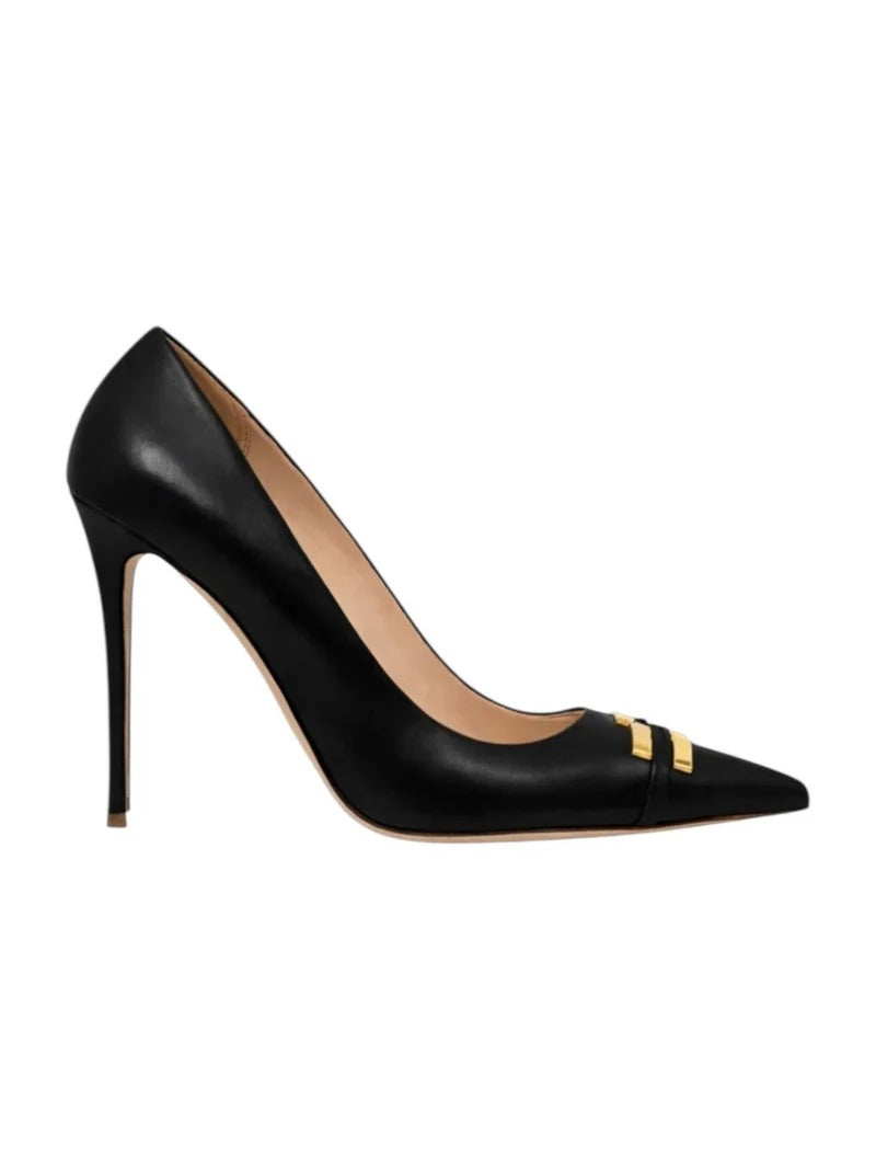 ELISABETTA FRANCHI Pantalone Dritto Gabardina Pinces-Nero