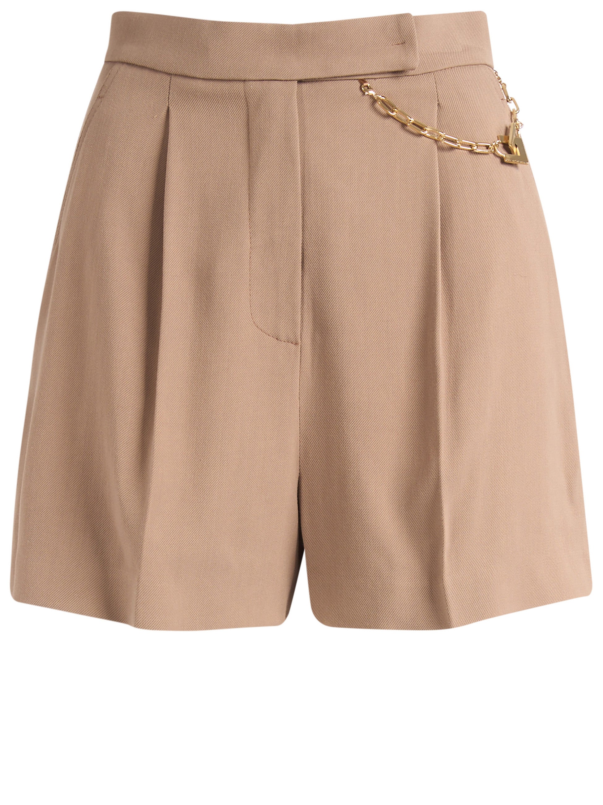 ELISABETTA FRANCHI Shorts Gabardina Catena Logo-Argilla