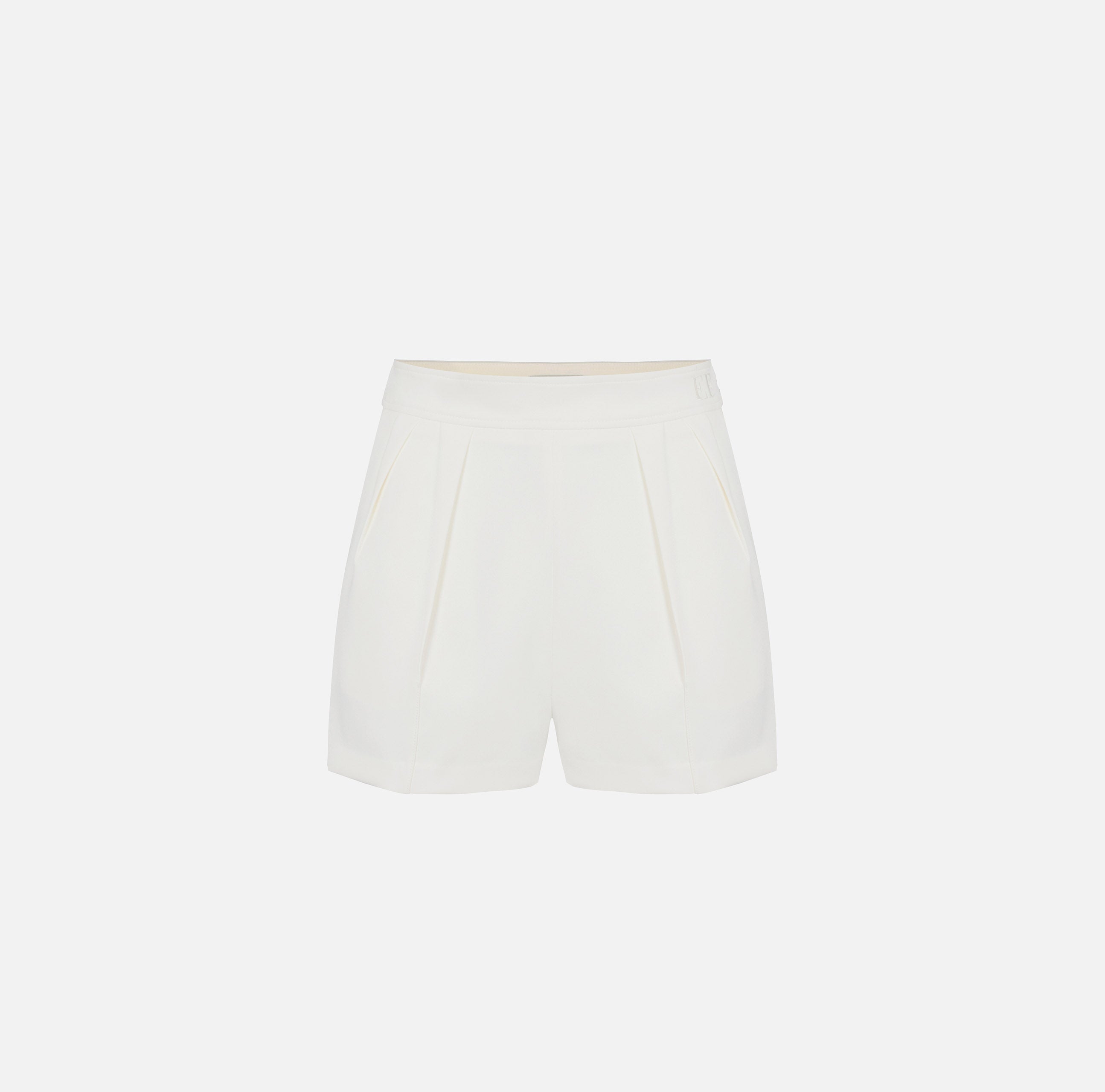 ELISABETTA FRANCHI Shorts crêpe Pinces-Avorio