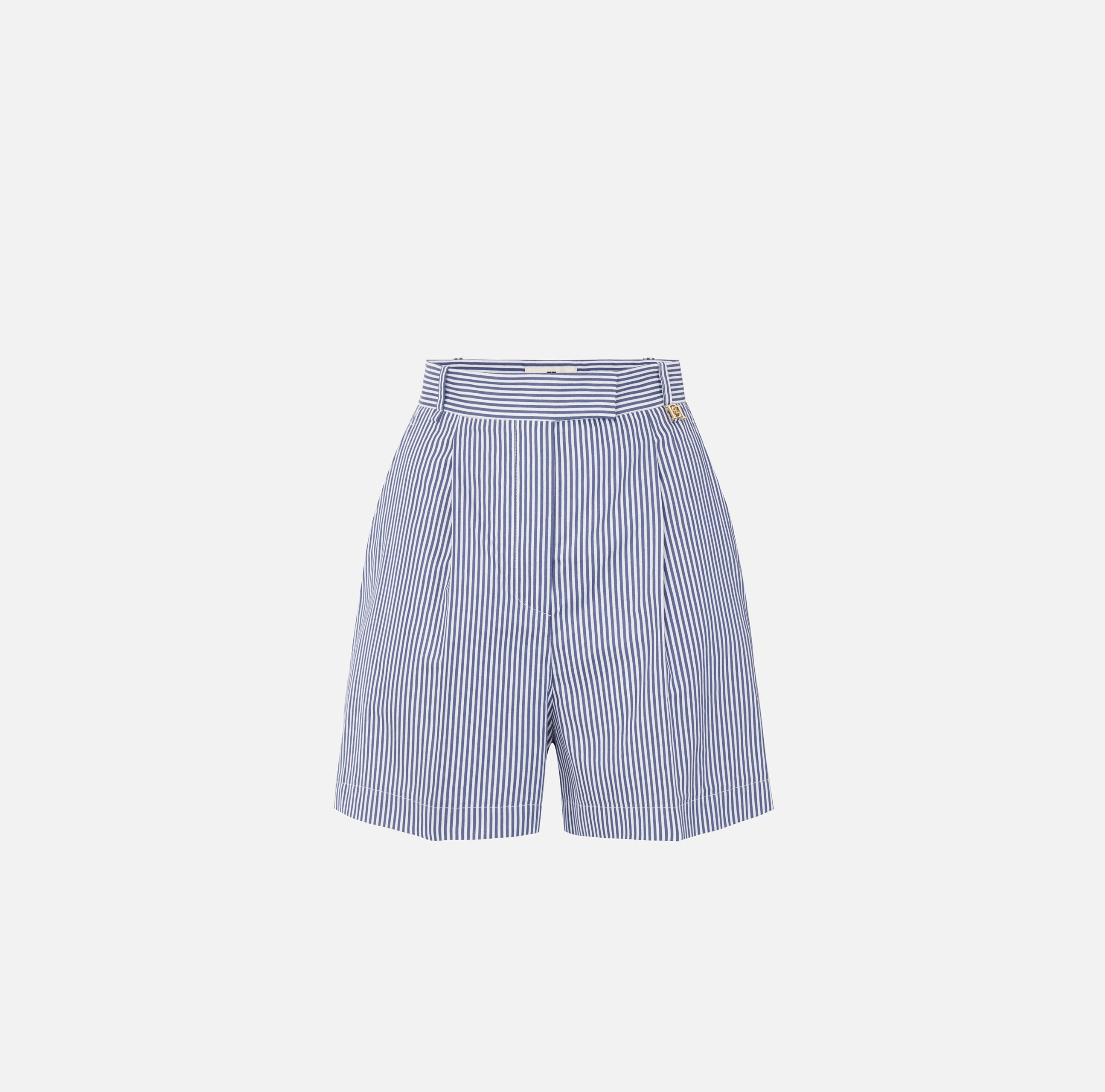 ELISABETTA FRANCHI Shorts Cotone Stretch Righe-Oxford