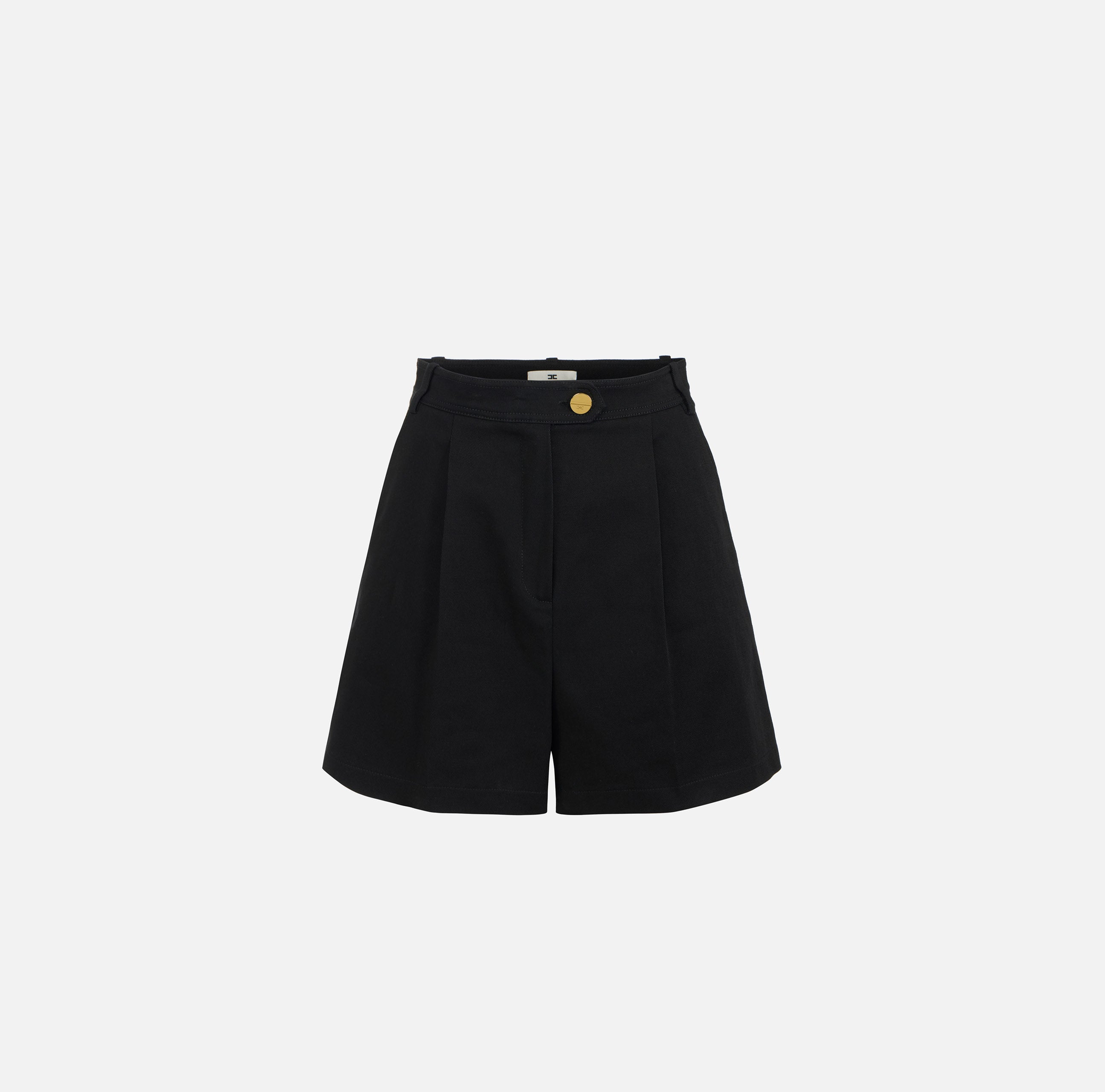 ELISABETTA FRANCHI Shorts Gabardina Cotone-Nero