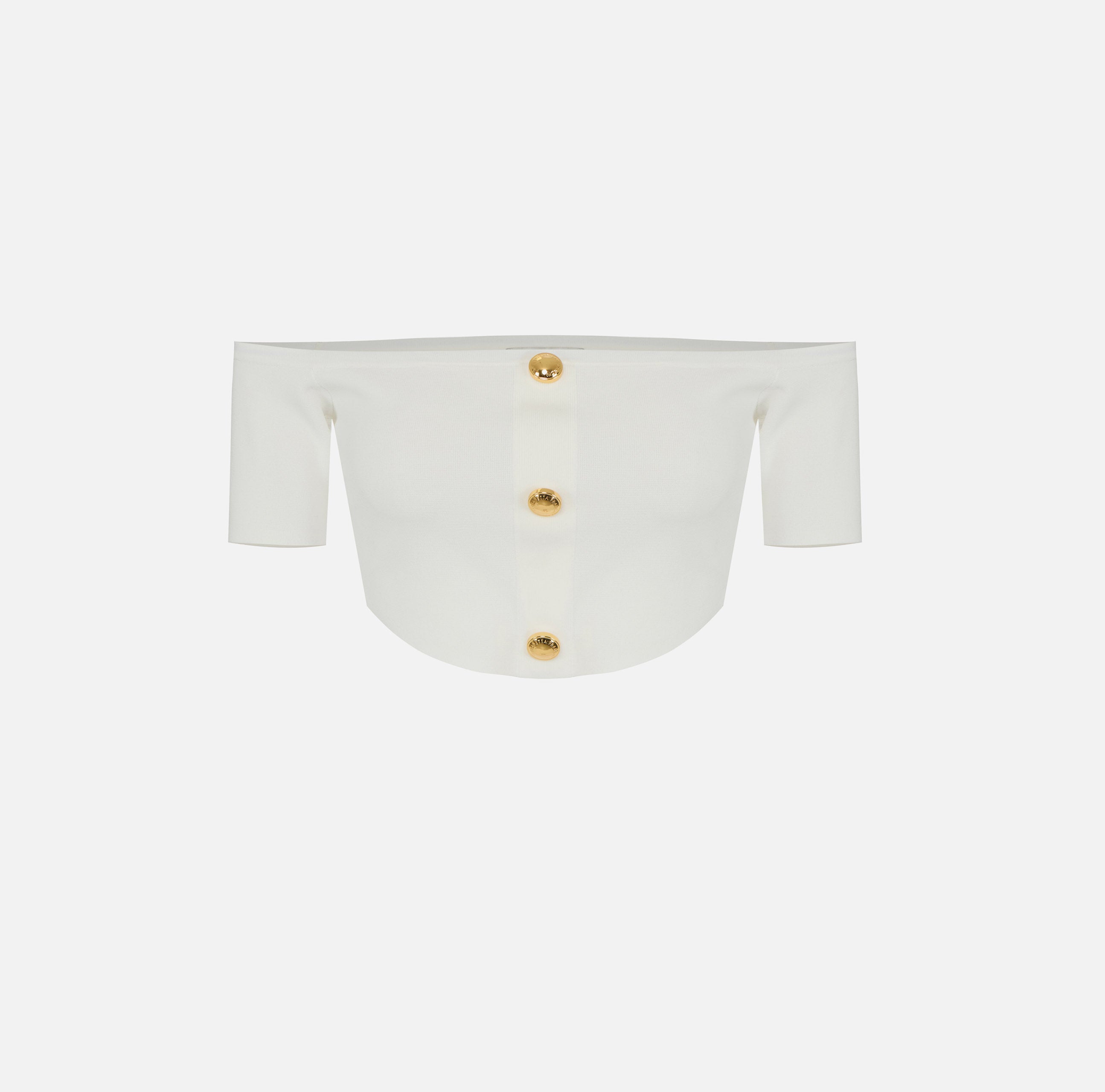 ELISABETTA FRANCHI Top Maglia Scollo Barca-Avorio