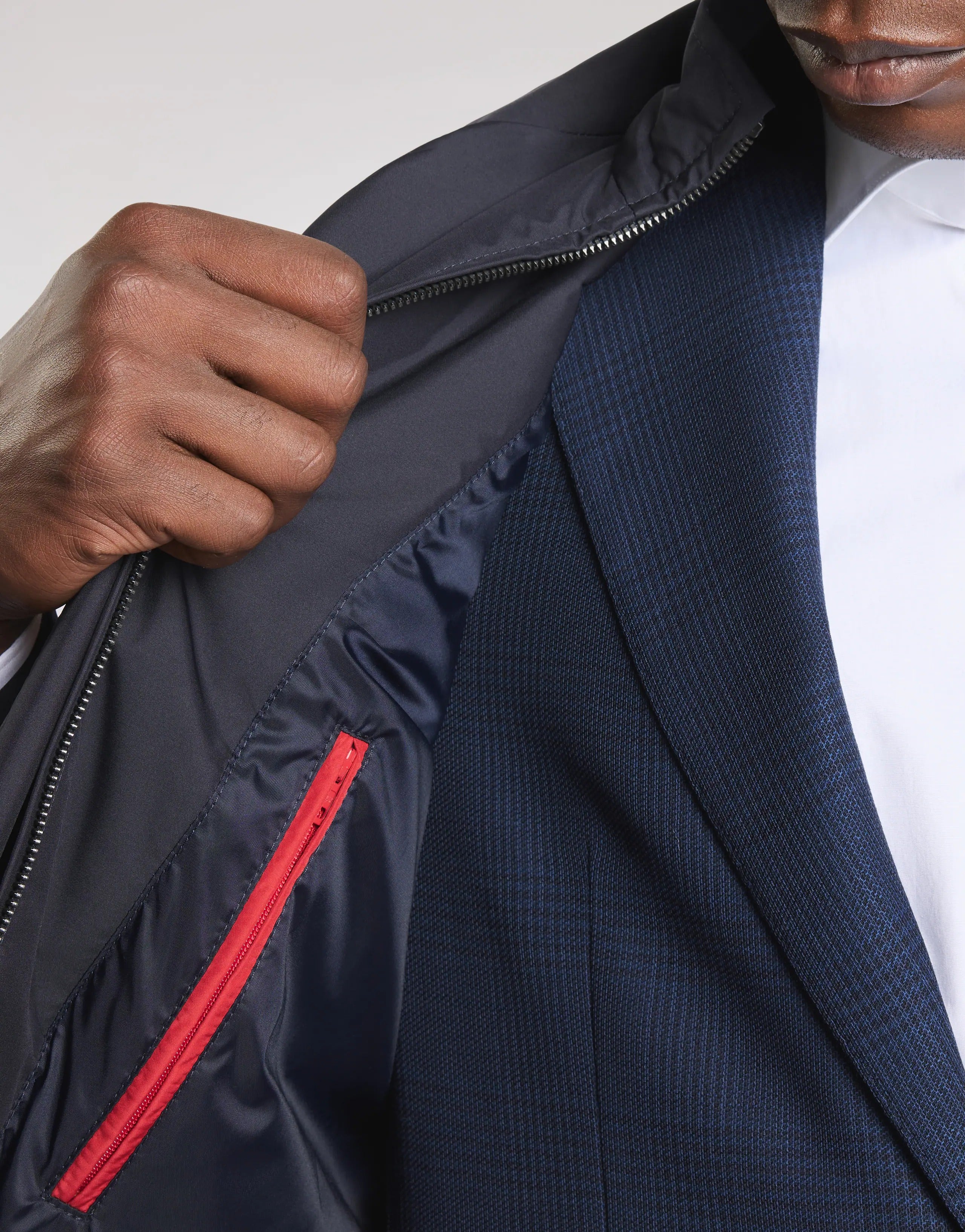 FAY Cappotto Uomo Morning Coat Popeline Tecnico-Blu