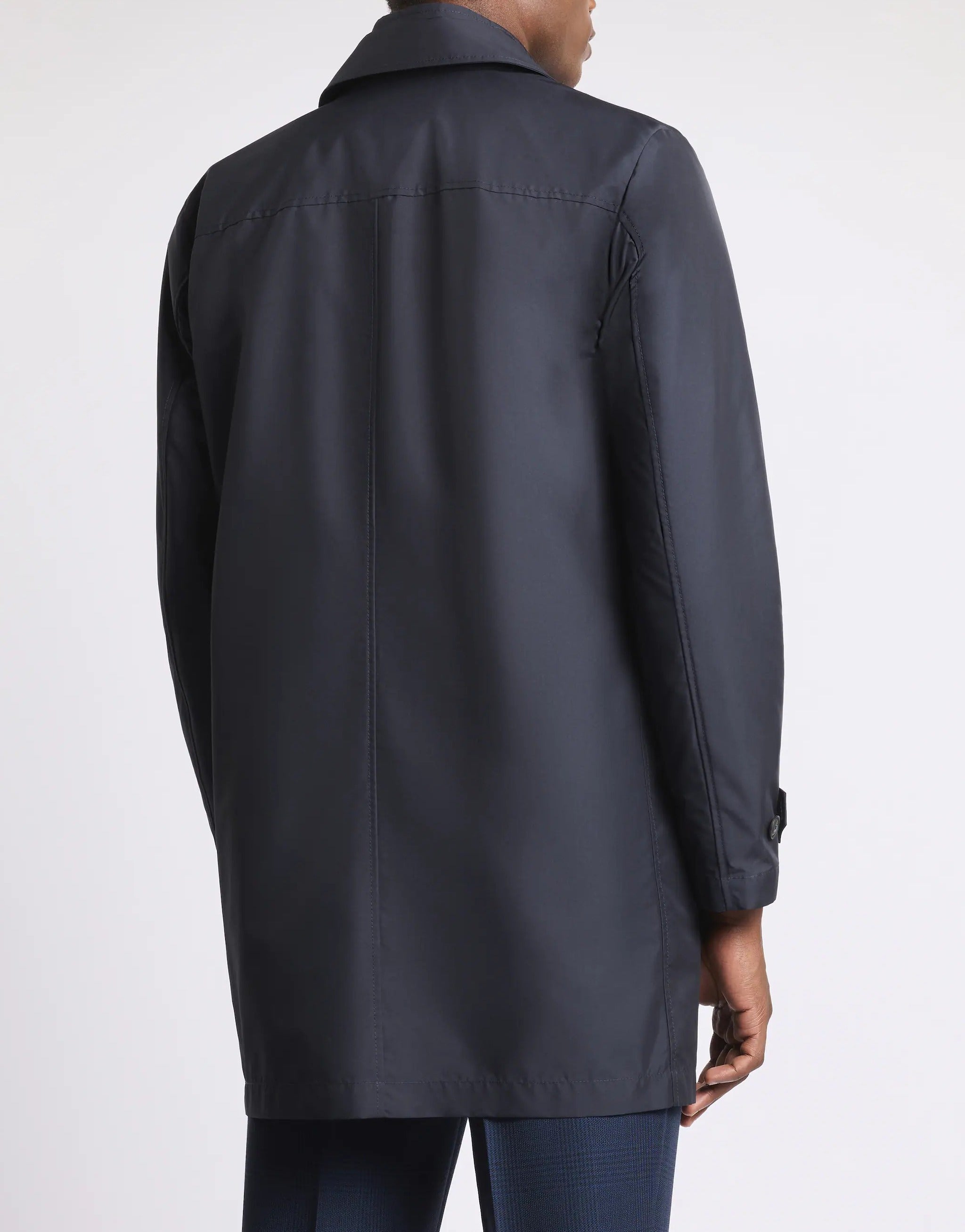 FAY Cappotto Uomo Morning Coat Popeline Tecnico-Blu