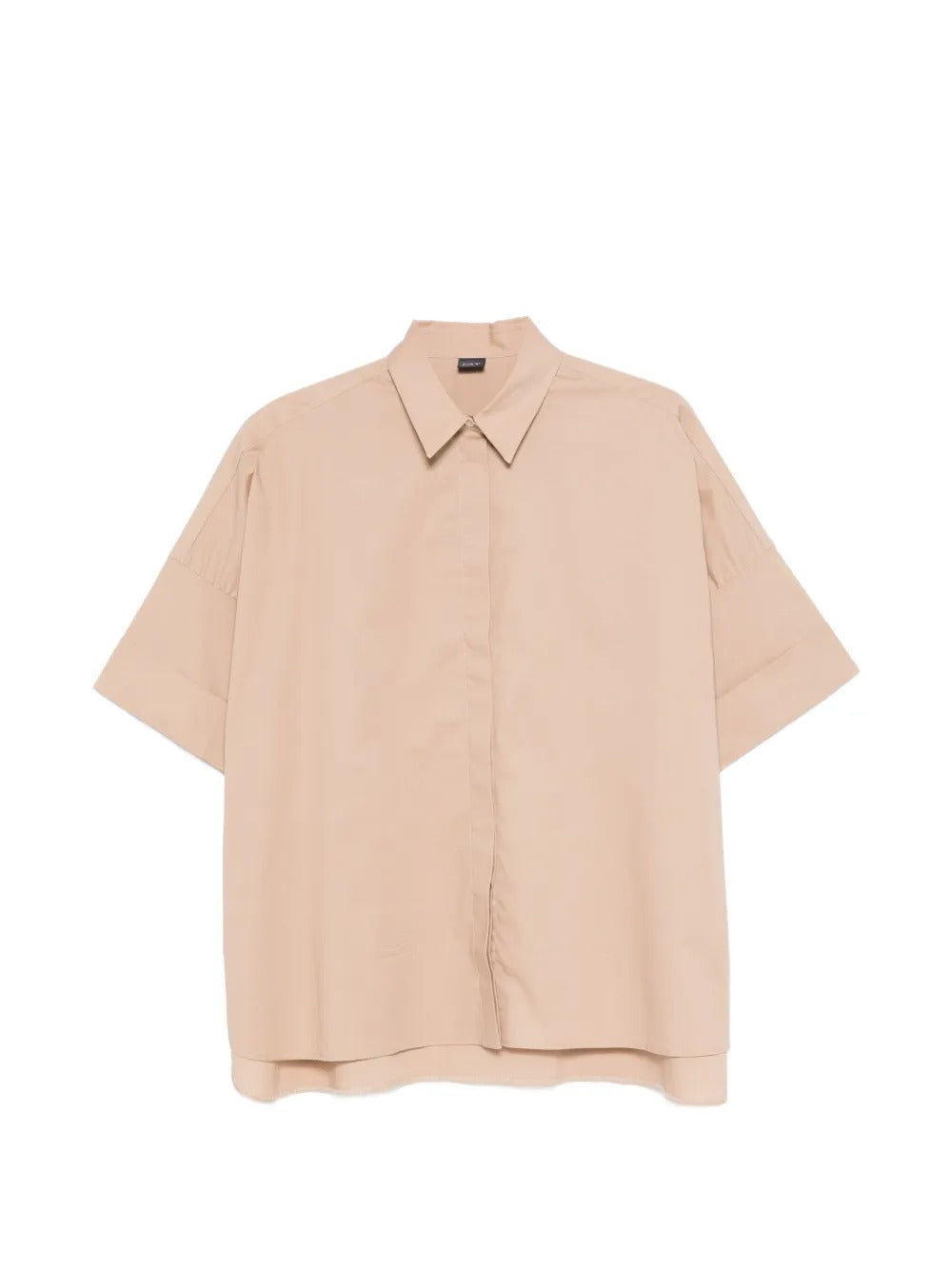 FAY Camicia Donna Popeline Cotone Righe Ricamo Logo Comfort-Beige