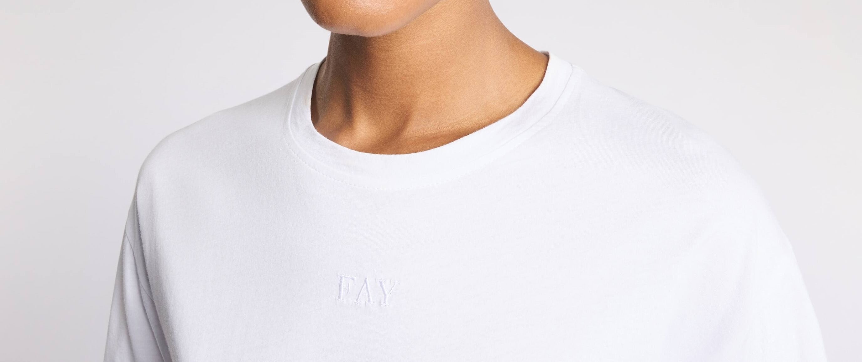 FAY T-shirt Donna Jersey Cotone Ricamo Logo-Bianco