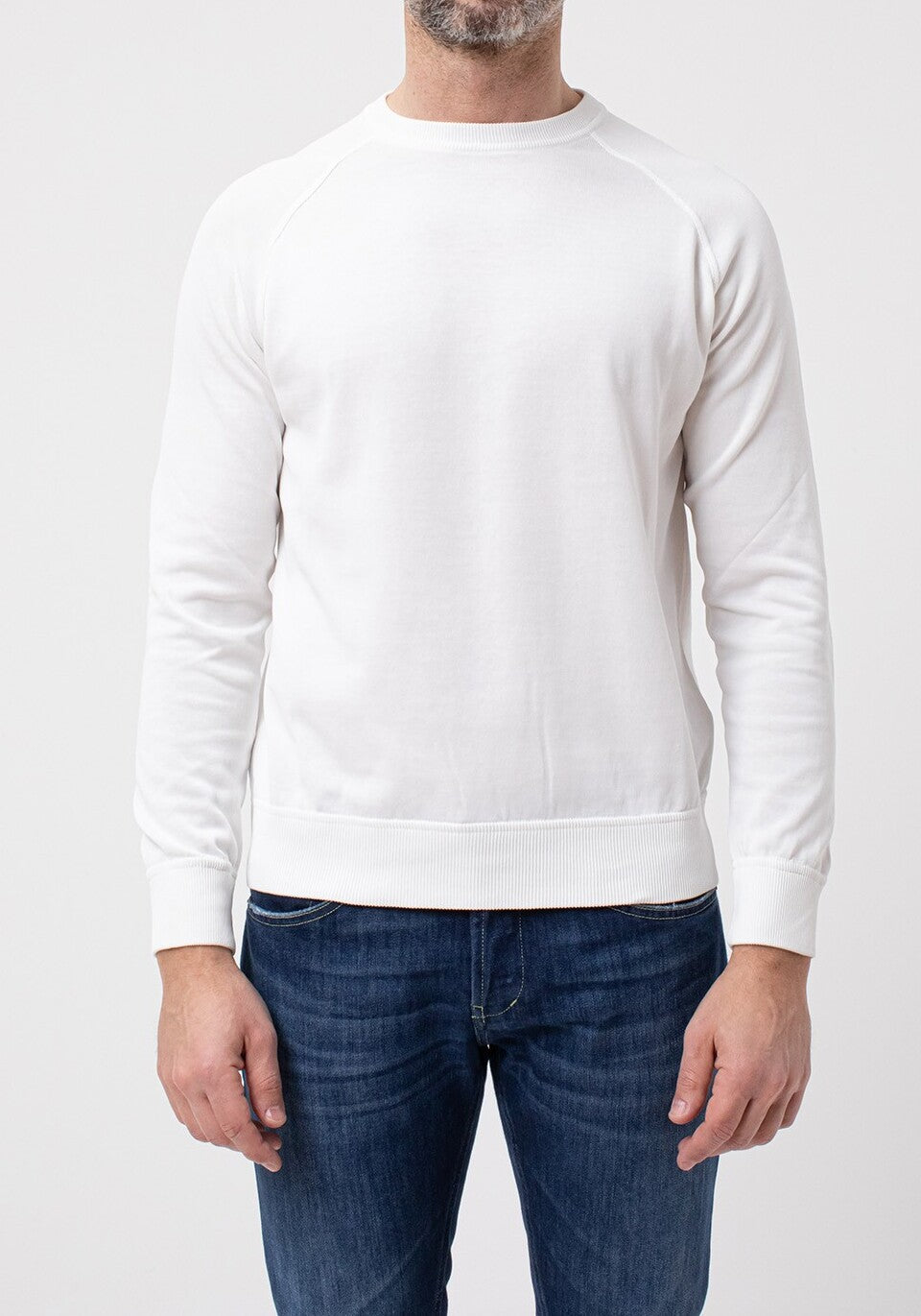 FILIPPO DE LAURENTIIS Maglia Uomo Cotone Crêpe Manica Raglan-Bianco