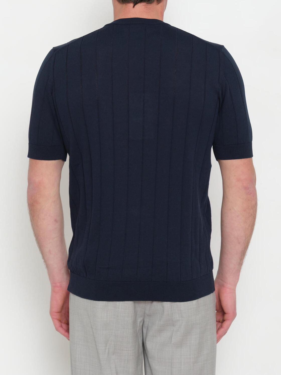 FILIPPO DE LAURENTIIS Maglia Uomo Cotone Crêpe Coste-Navy