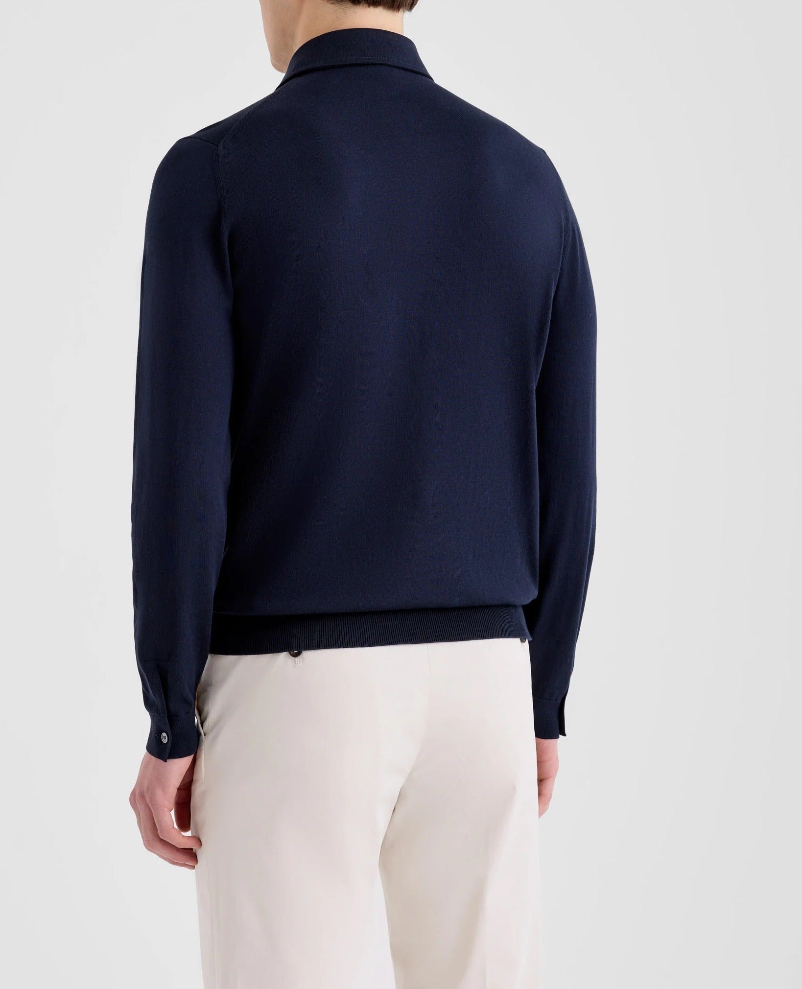 FILIPPO DE LAURENTIIS Polo Uomo Cotone Crêpe-Navy