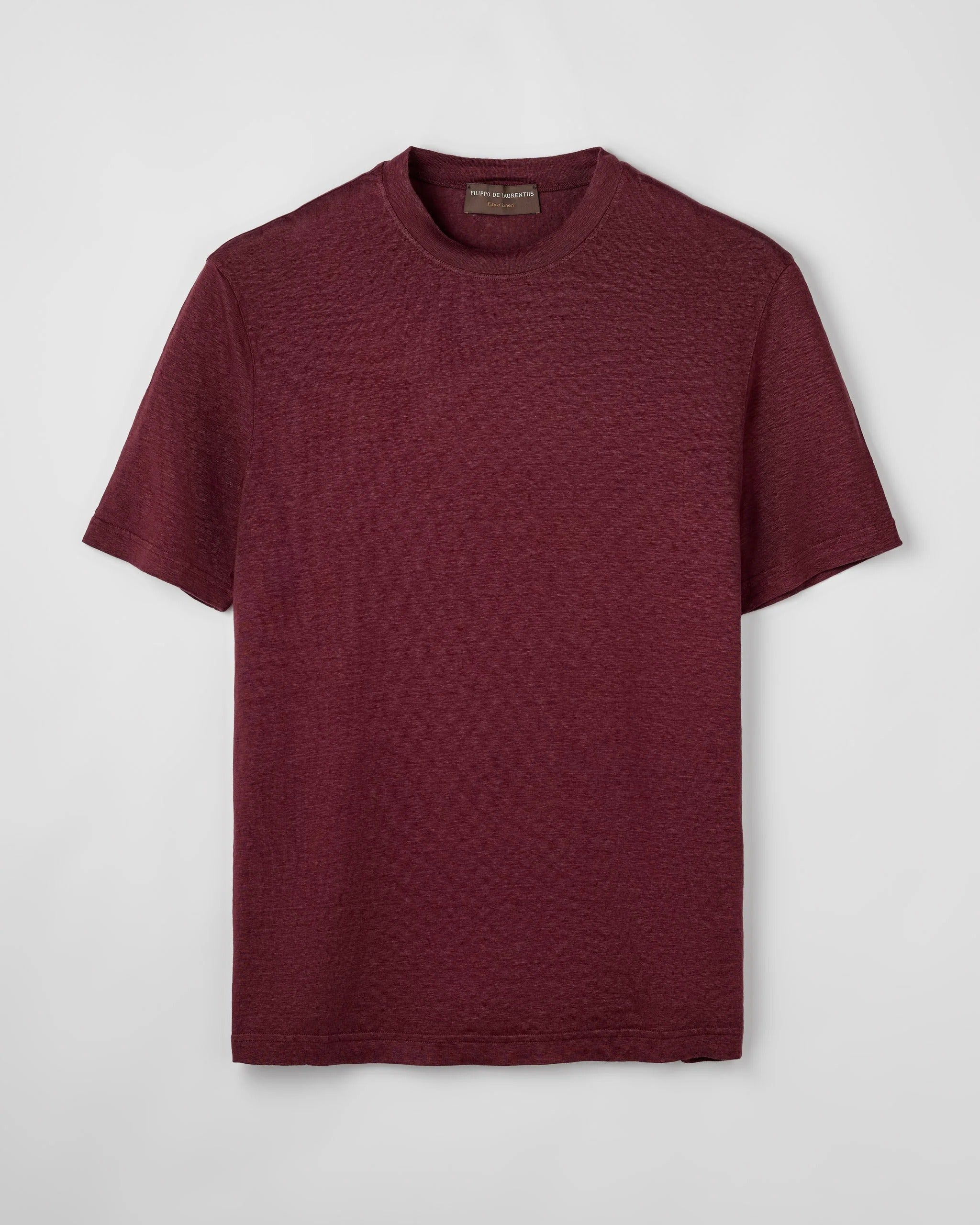 FILIPPO DE LAURENTIIS T-Shirt Uomo Fibra Linen-Bordeaux