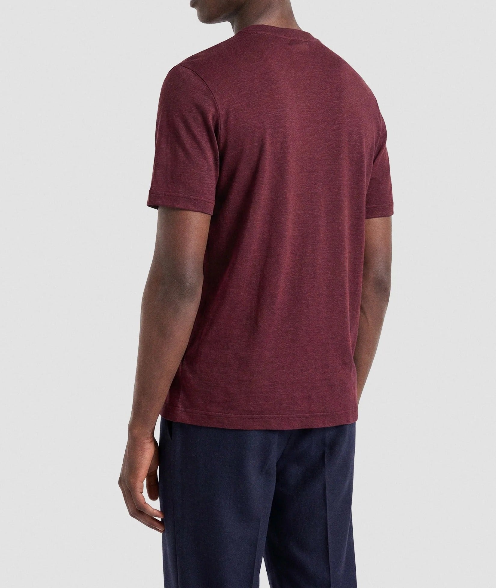 FILIPPO DE LAURENTIIS T-Shirt Uomo Fibra Linen-Bordeaux
