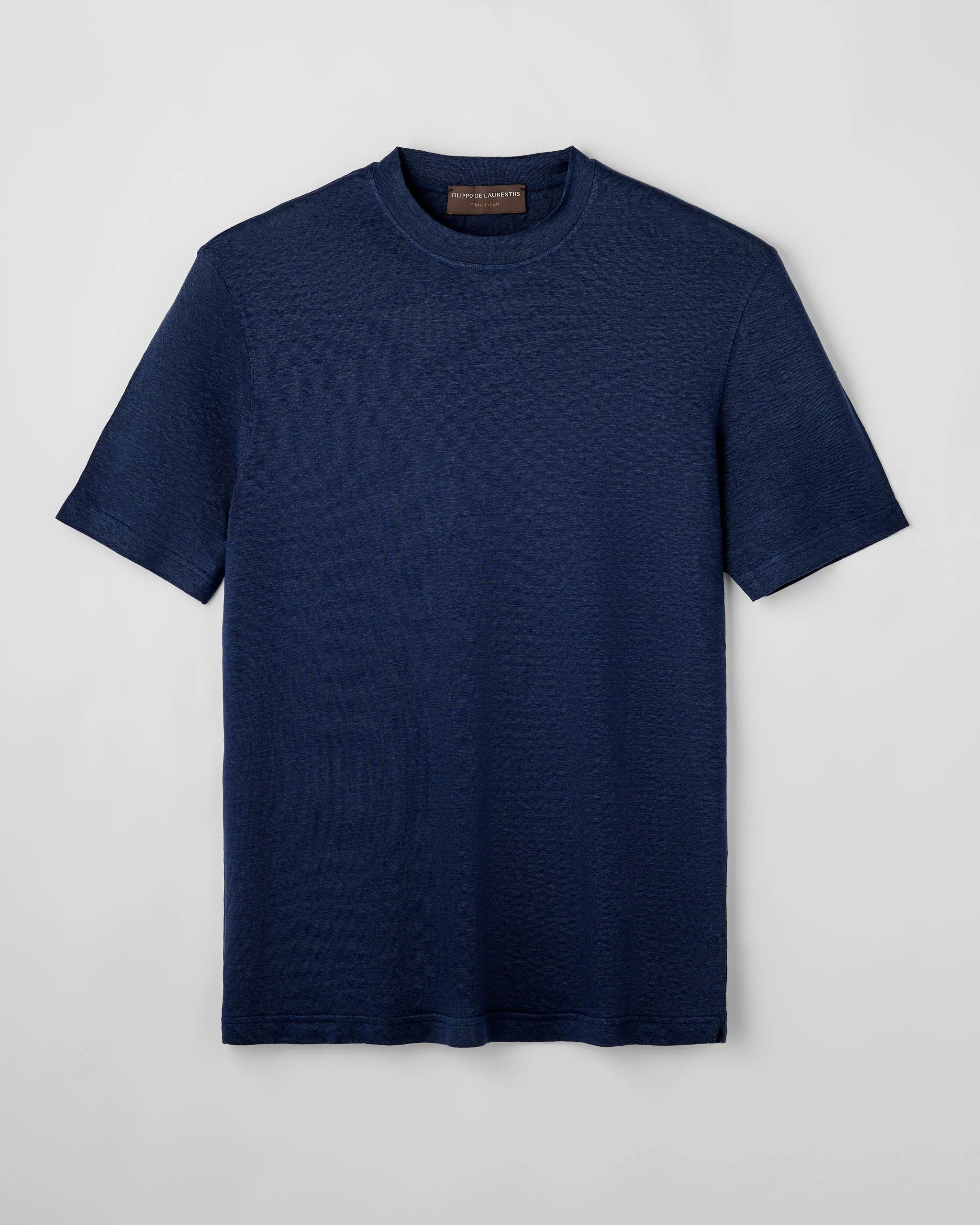FILIPPO DE LAURENTIIS T-Shirt Uomo Fibra Linen-Indaco