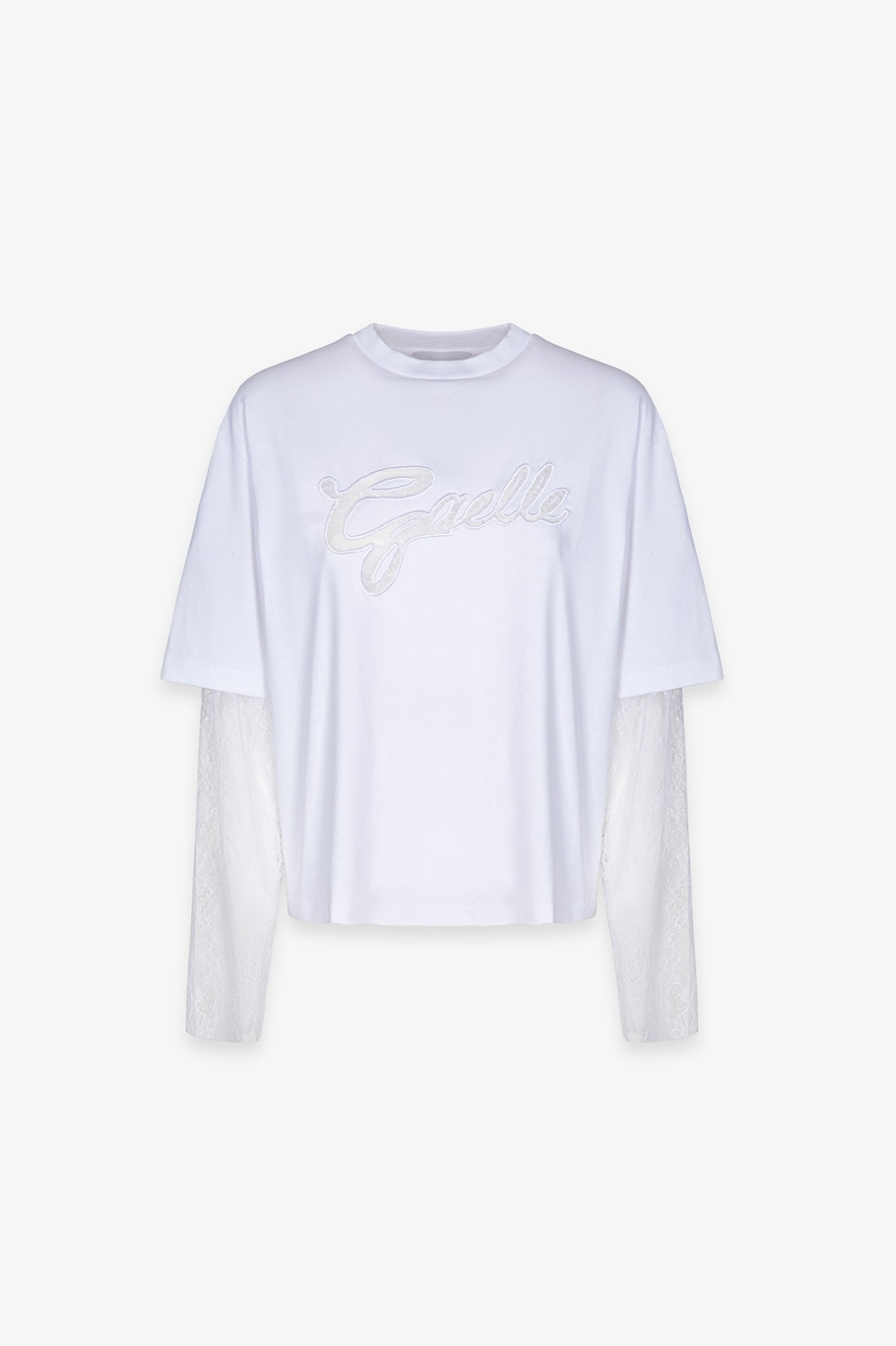 GAELLE PARIS T-Shirt Donna Jersey Pizzo-Bianco