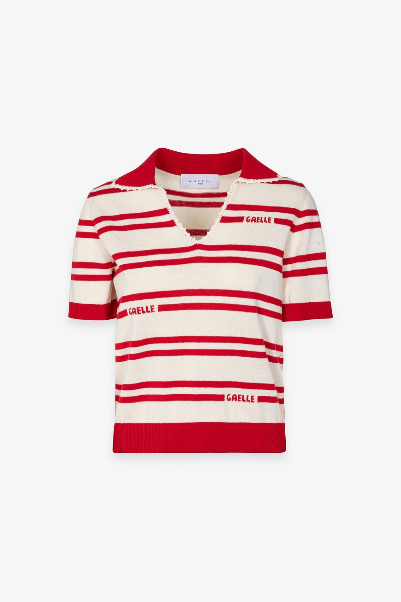 GAELLE PARIS Polo Donna Maglia Righe-Rosso