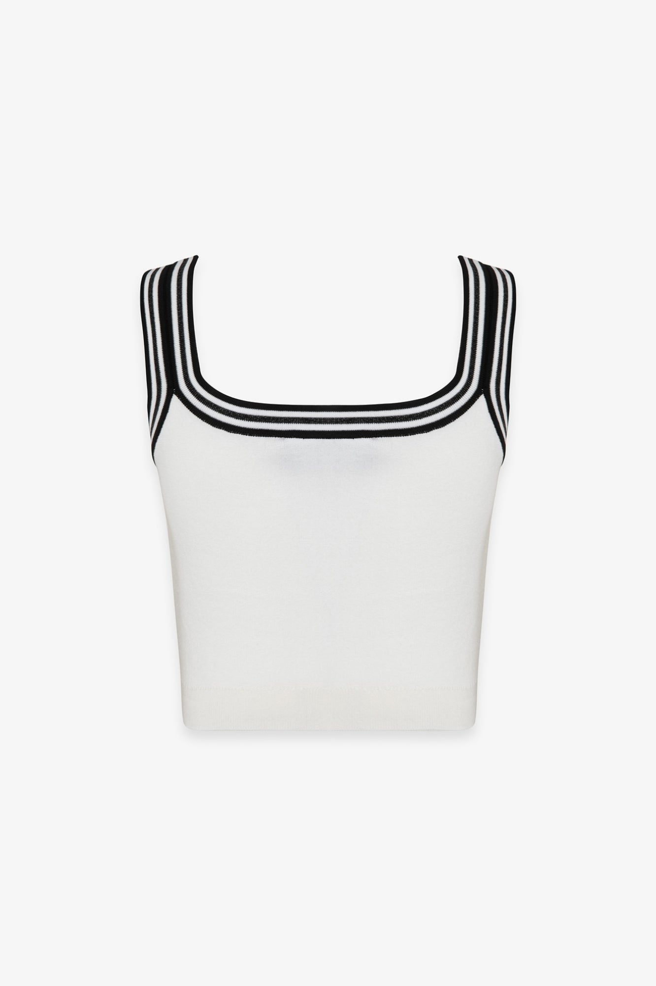 GAELLE PARIS Top Donna Cropped Dettaglio Righe-Avorio