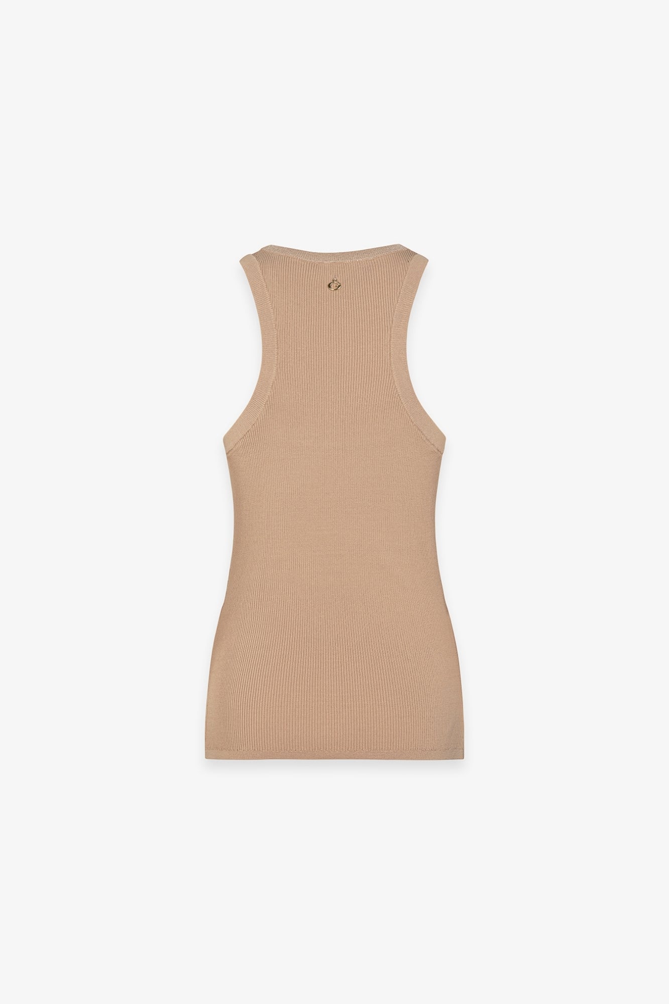 GAELLE PARIS Canotta Donna Maglia Costine Dettaglio Lurex-Beige