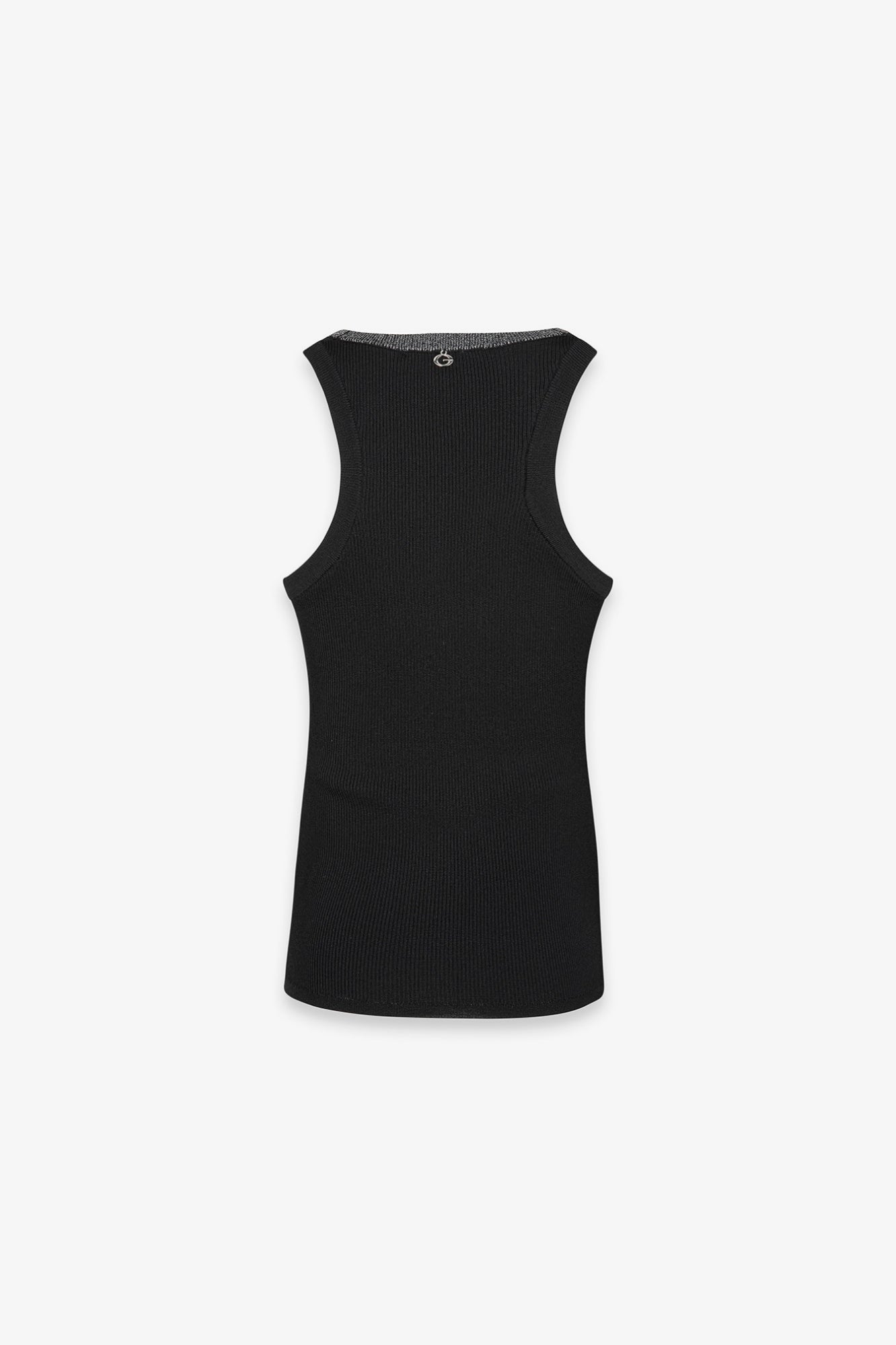 GAELLE PARIS Canotta Donna Maglia Costine Dettaglio Lurex-Nero