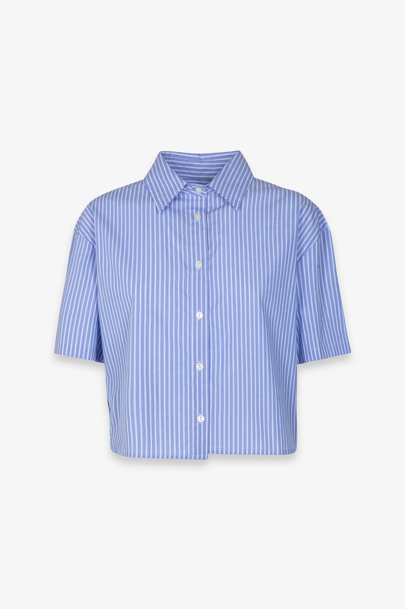 GAELLE PARIS Camicia Donna Corta Righe-Azzurro