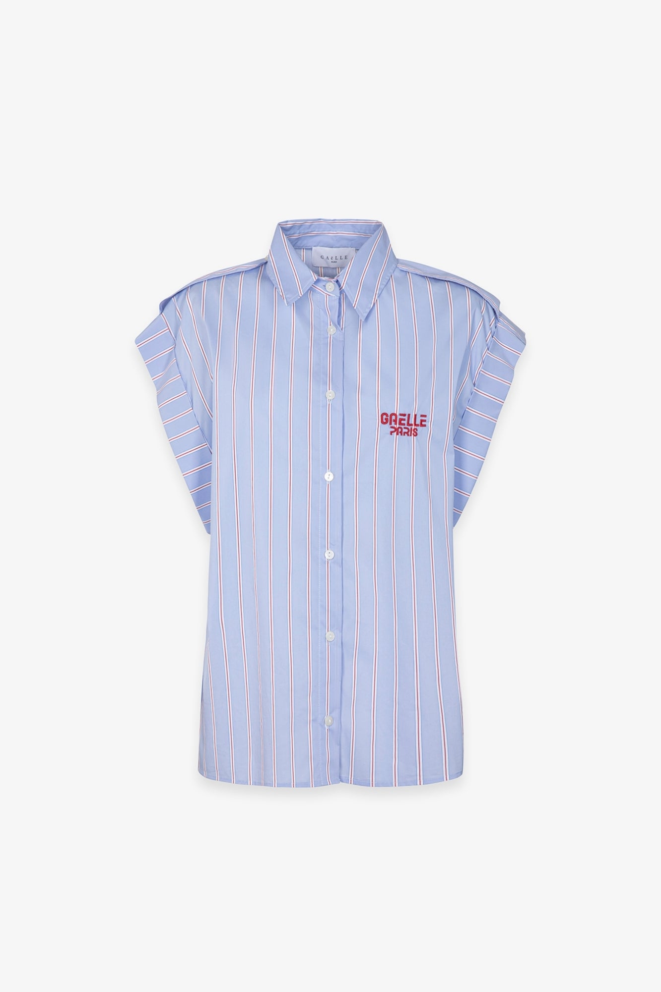 GAELLE PARIS Camicia Donna Righe Maniche Kimono-Azzurro