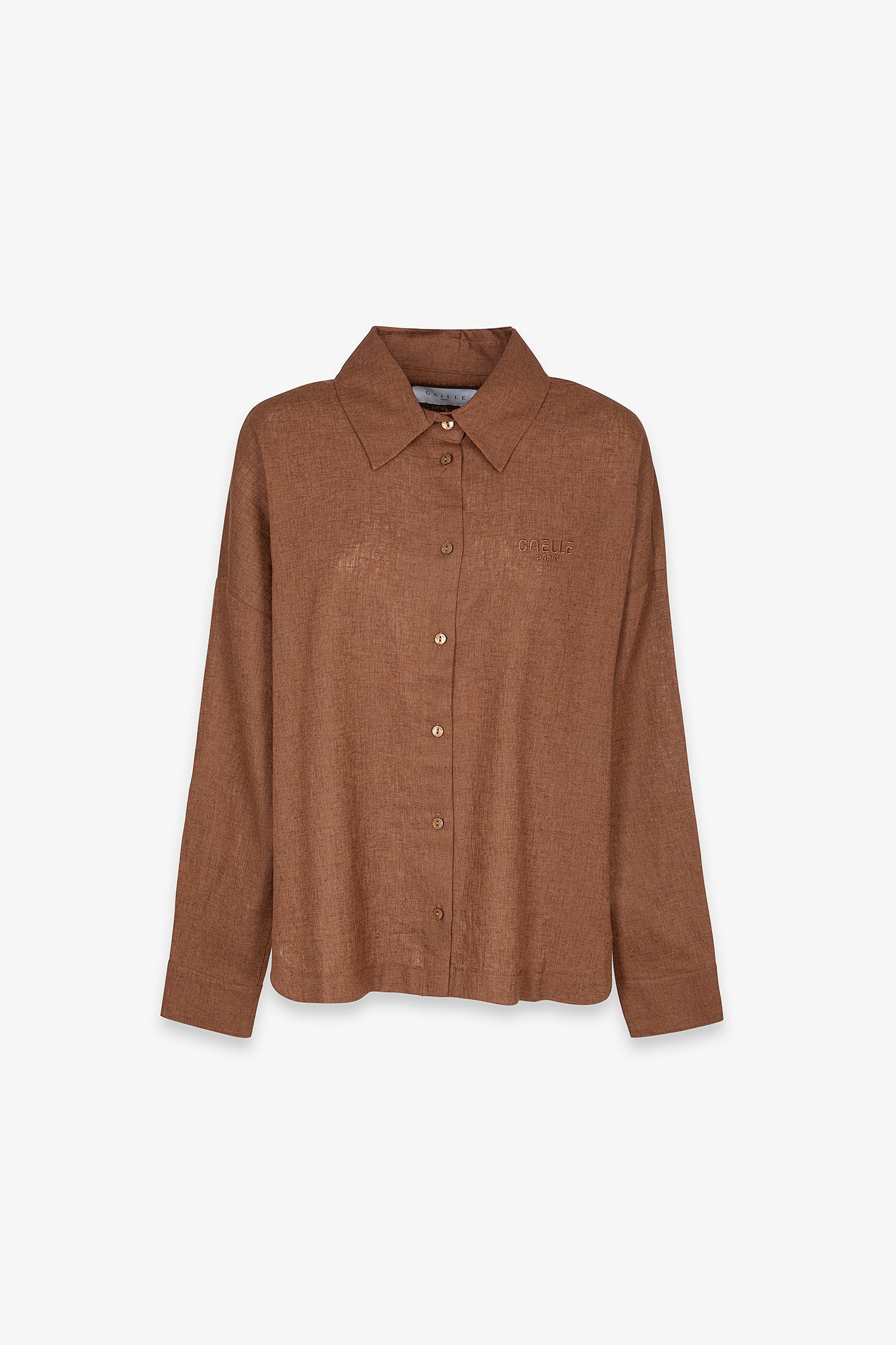 GAELLE PARIS Camicia Donna Ricamo Logo-Moka