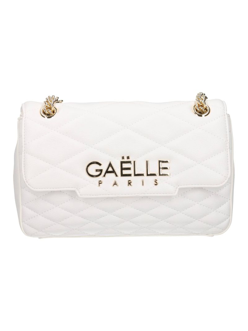 GAELLE PARIS Borsa Regular Shoulder Strap Metal Logo-Bianco