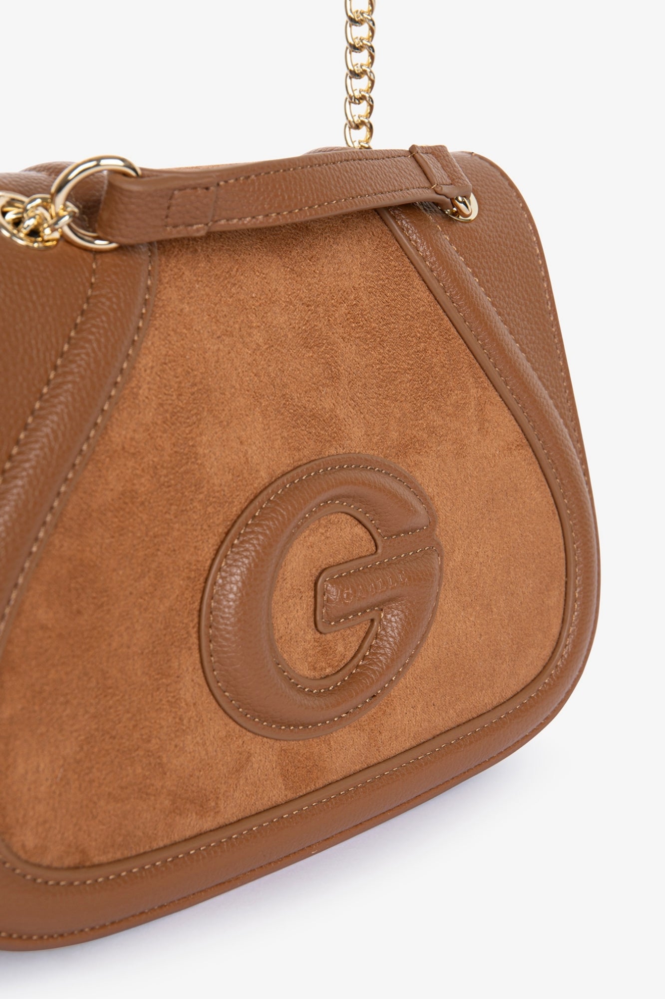 GAELLE PARIS Borsa REGULAR SHOULDER STRAP Maxi Patch G-Caramello