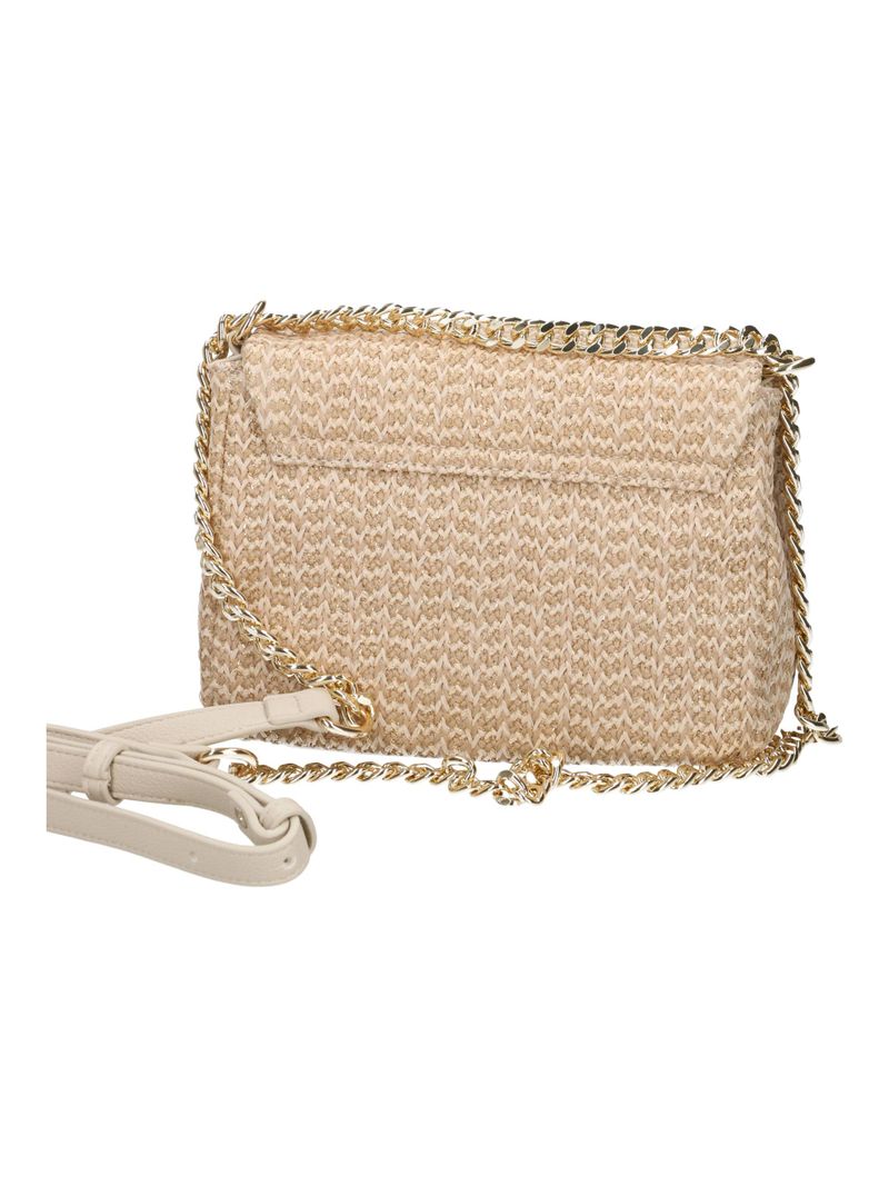 GAELLE PARIS Borsa Mini Shoulder Strap Raffia Lurex-Beige