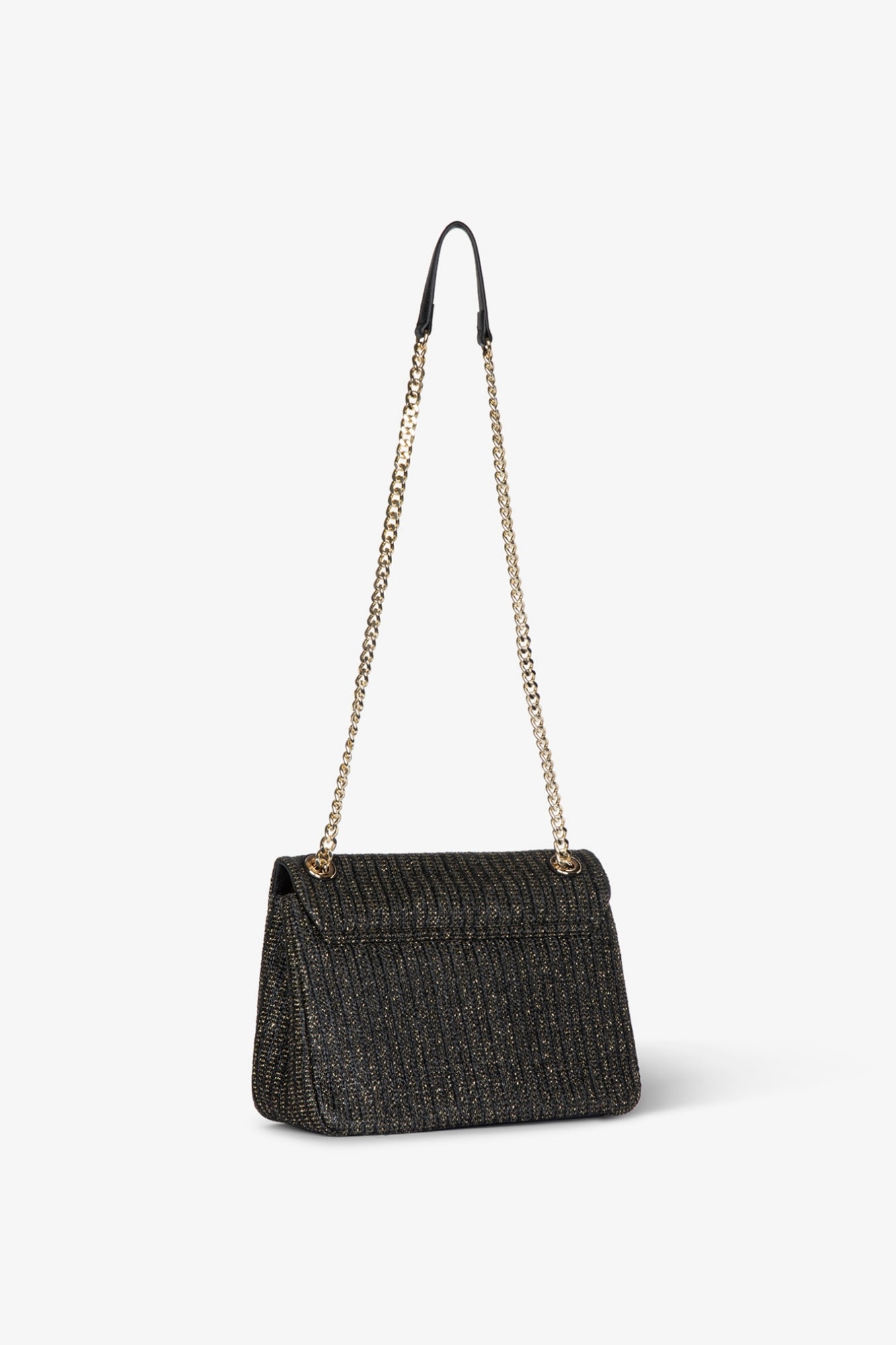 GAELLE PARIS Borsa Regular Shoulder Strap Raffia Lurex-Nero