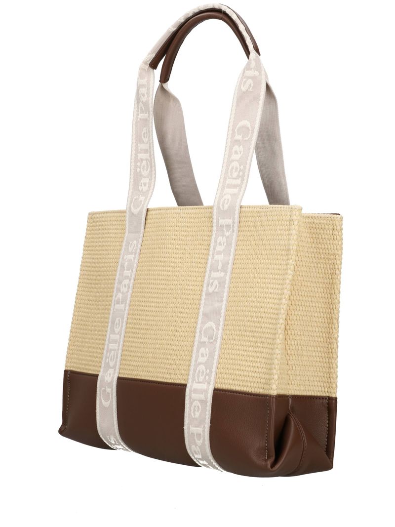 GAELLE PARIS MAXI SHOPPER Manici Jacquard-Naturale